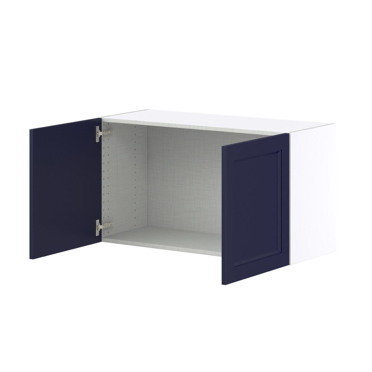 Camellia Painted Midnight Blue Recessed Assembled  Wall Bridge  Cabinet (36 in. W X 20 in. H X 14 in. D)