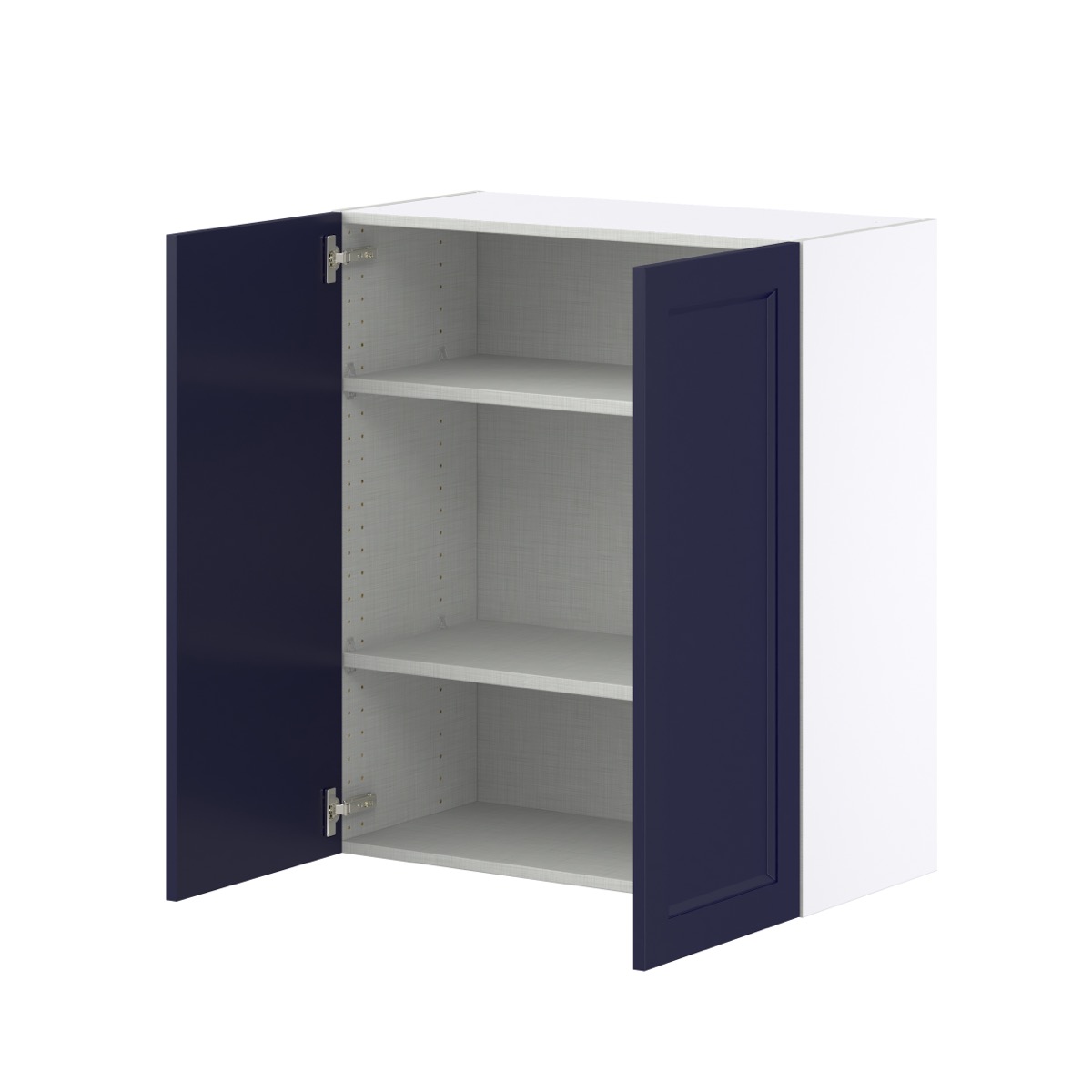 Camellia Painted Midnight Blue Recessed Assembled Wall  Cabinet with 2 Full High Doors (30 in. W x 35 in. H x 14 in. D)