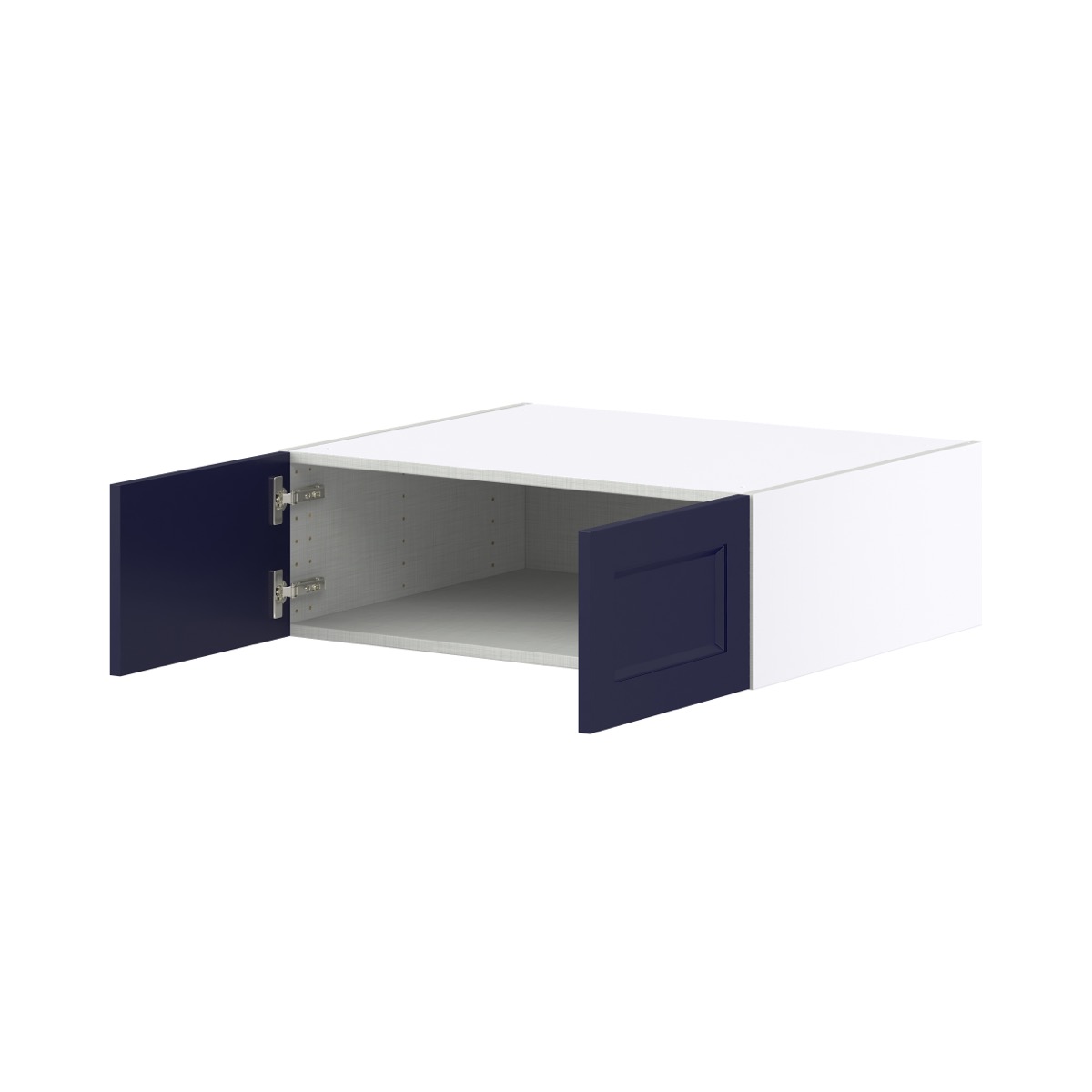 Camellia Painted Midnight Blue Recessed Assembled Deep Wall Bridge Cabinet (30 in. W X 10 in. H X 24 in. D)