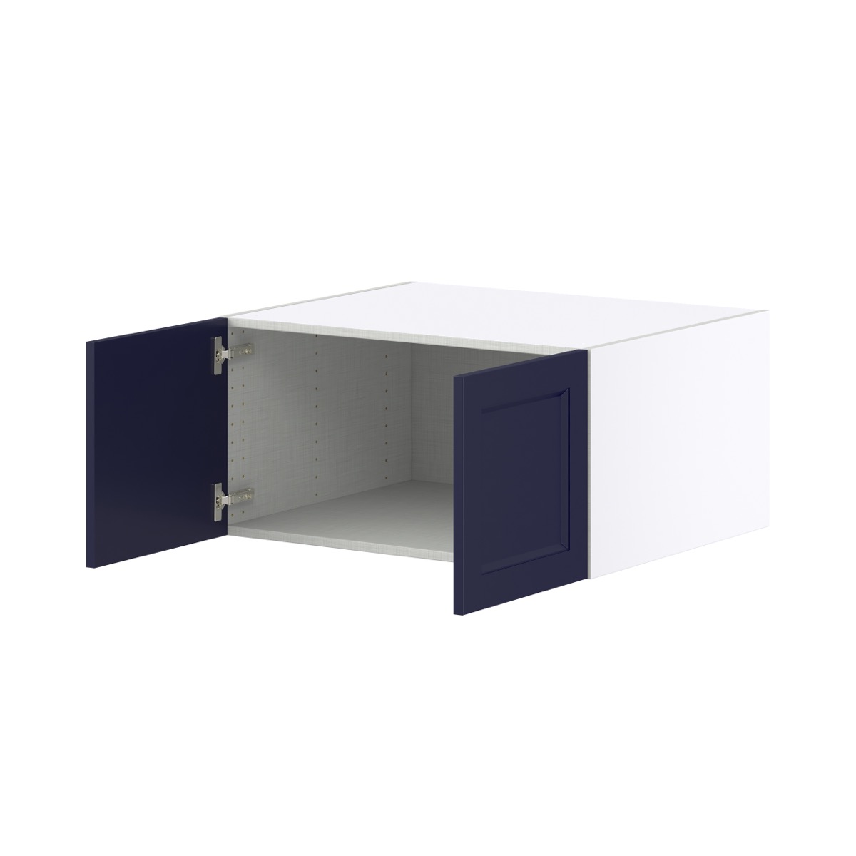 Camellia Painted Midnight Blue Recessed Assembled Deep Wall Bridge Cabinet (30 in. W X 15 in. H X 24 in. D)