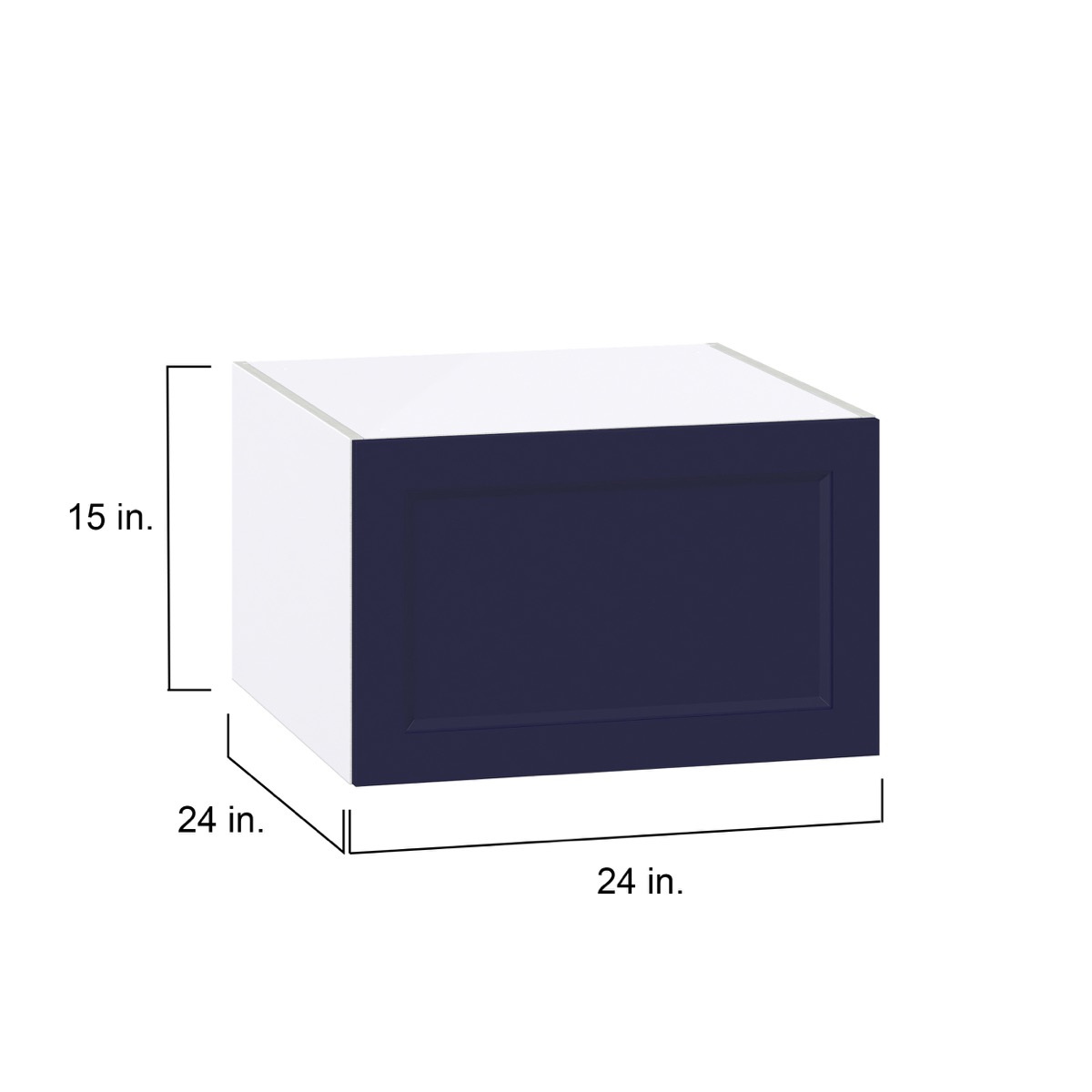 Camellia Painted Midnight Blue Recessed Assembled Deep Wall Bridge  Cabinet with Lift Up Door(24 in. W X 15 in. H X 24 in. D)