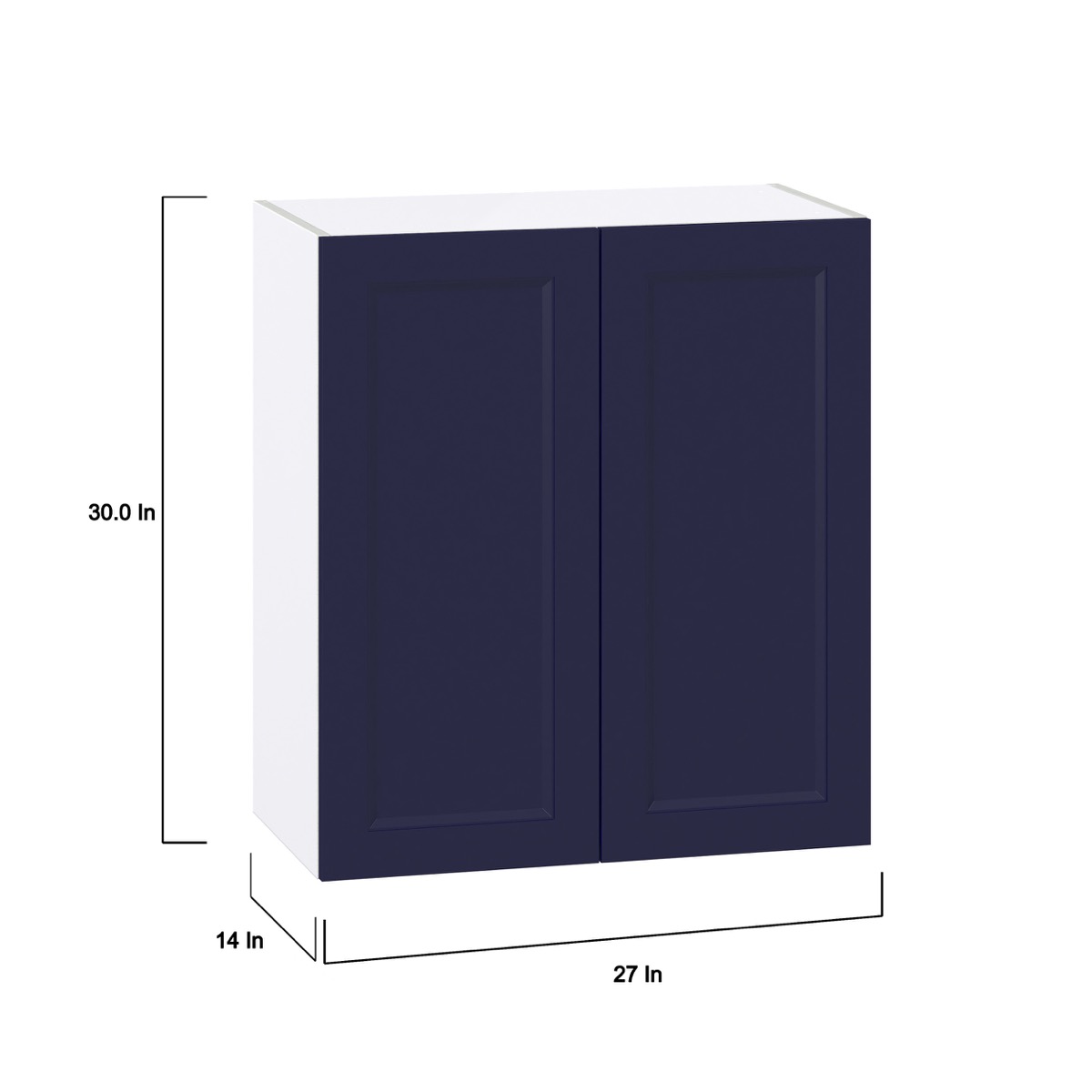 Camellia Painted Midnight Blue Recessed Assembled Wall  Cabinet (27 in. W X 30 in. H X 14 in. D)