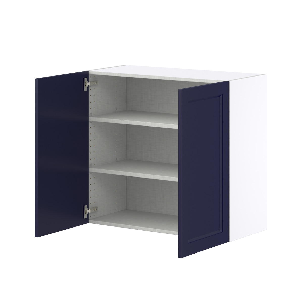 Camellia Painted Midnight Blue Recessed Assembled Wall  Cabinet (33 in. W X 30 in. H X 14 in. D)