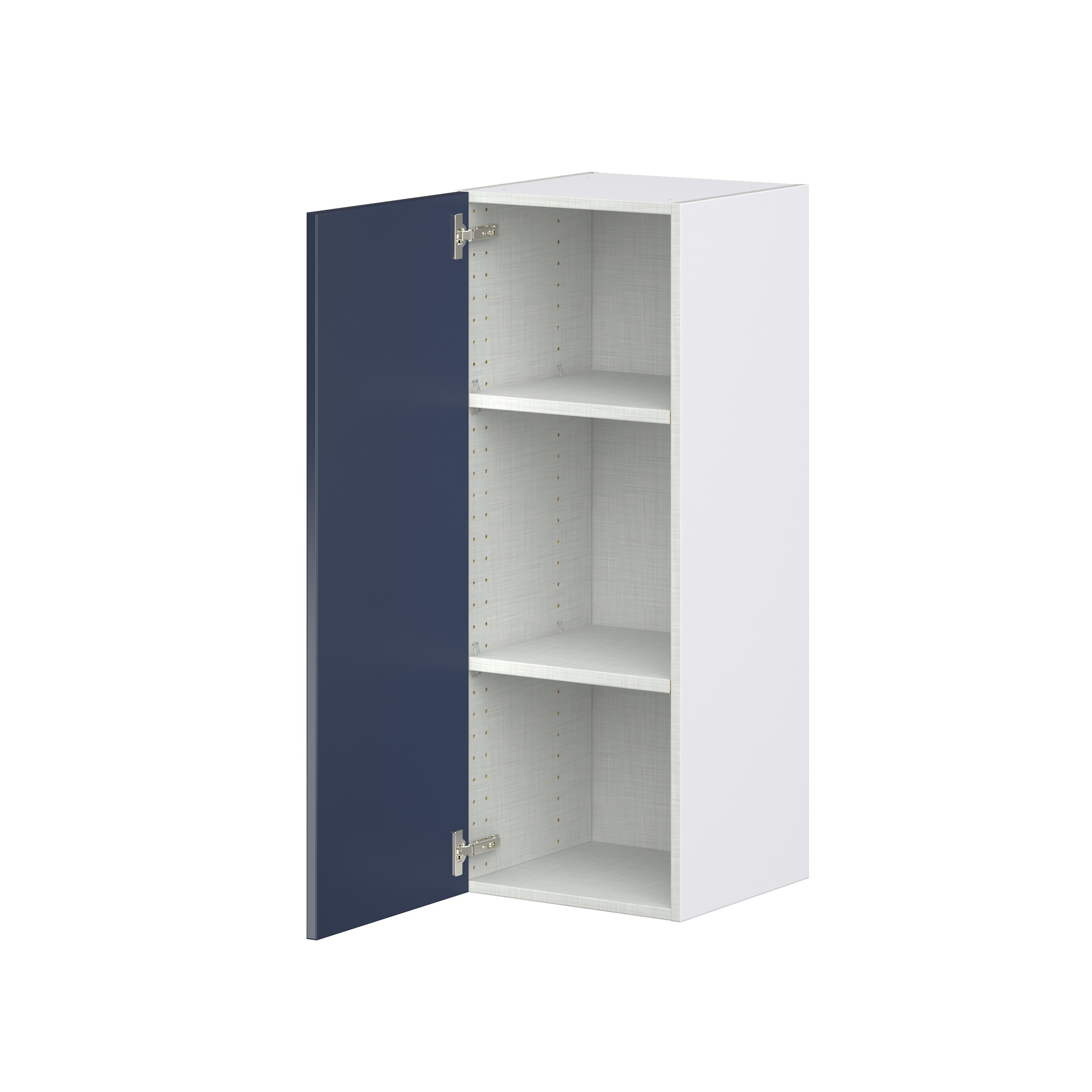 Camellia Painted Midnight Blue Recessed Assembled Wall Cabinet with Full High Door (15 in. W x 40 in. H x 14 in. D)