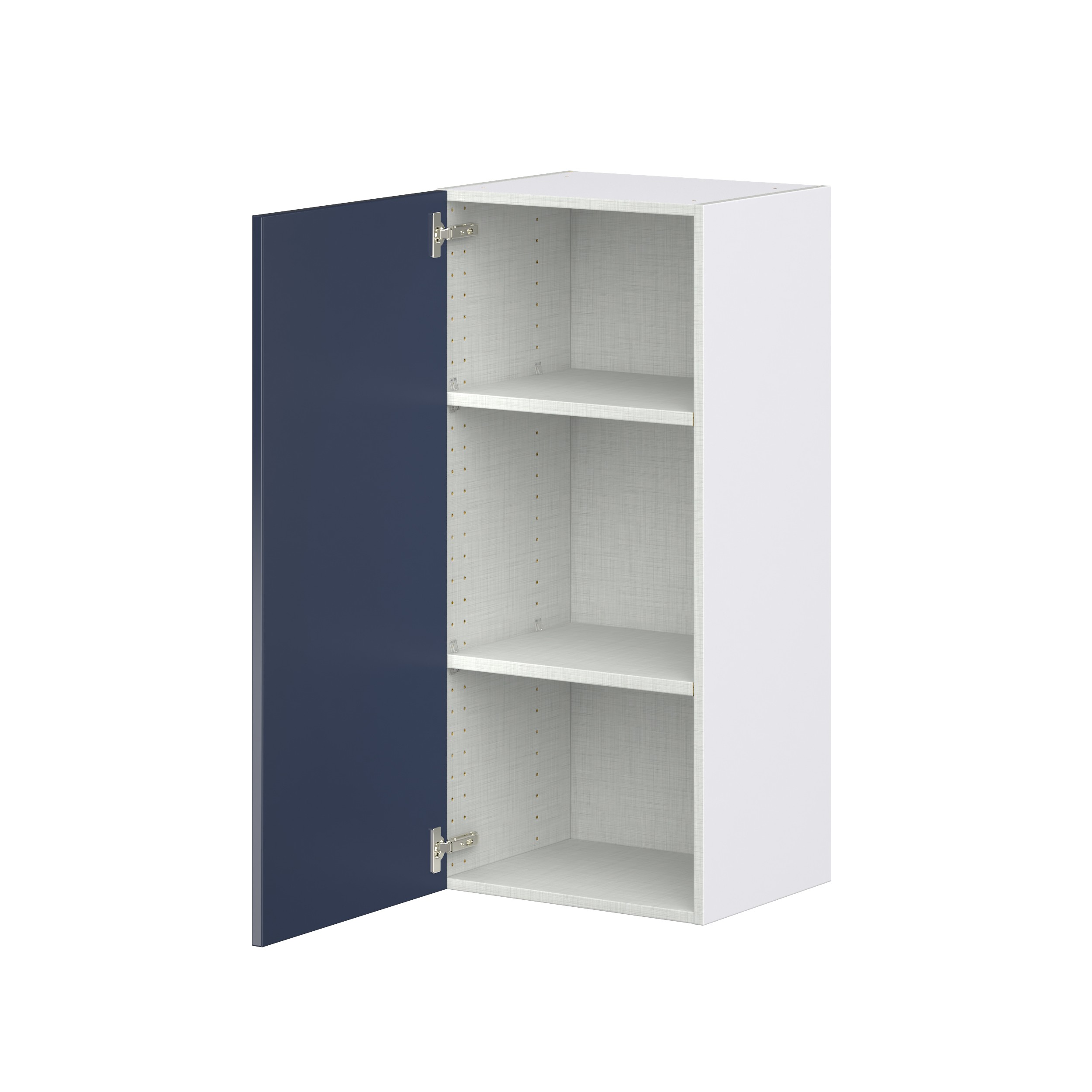 Camellia Painted Midnight Blue Recessed Assembled Wall Cabinet with Full High Door (18 in. W x 40 in. H x 14 in. D)