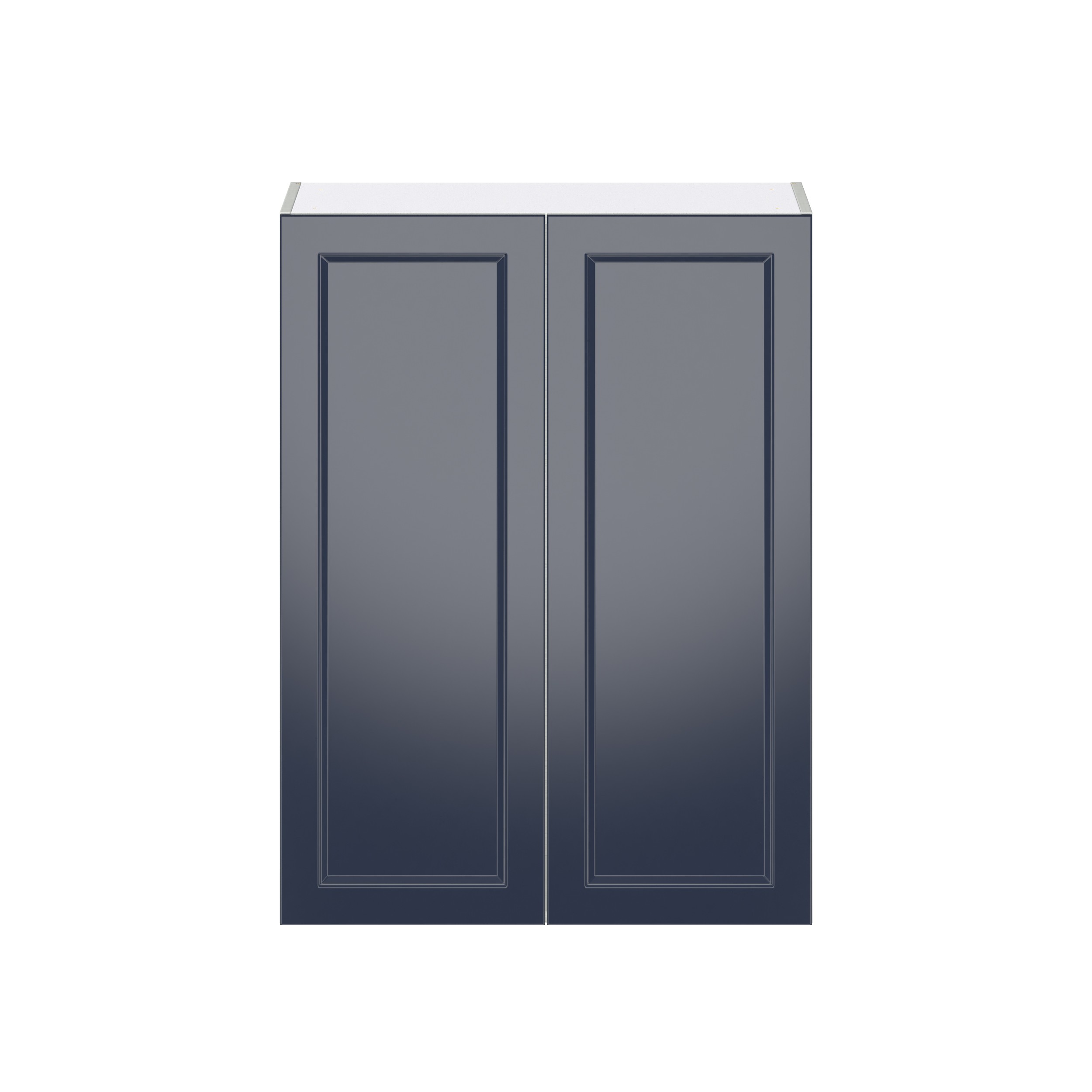 Camellia Painted Midnight Blue Recessed Assembled Wall Cabinet with 2 Full High Doors (30 in. W x 40 in. H x 14 in. D)