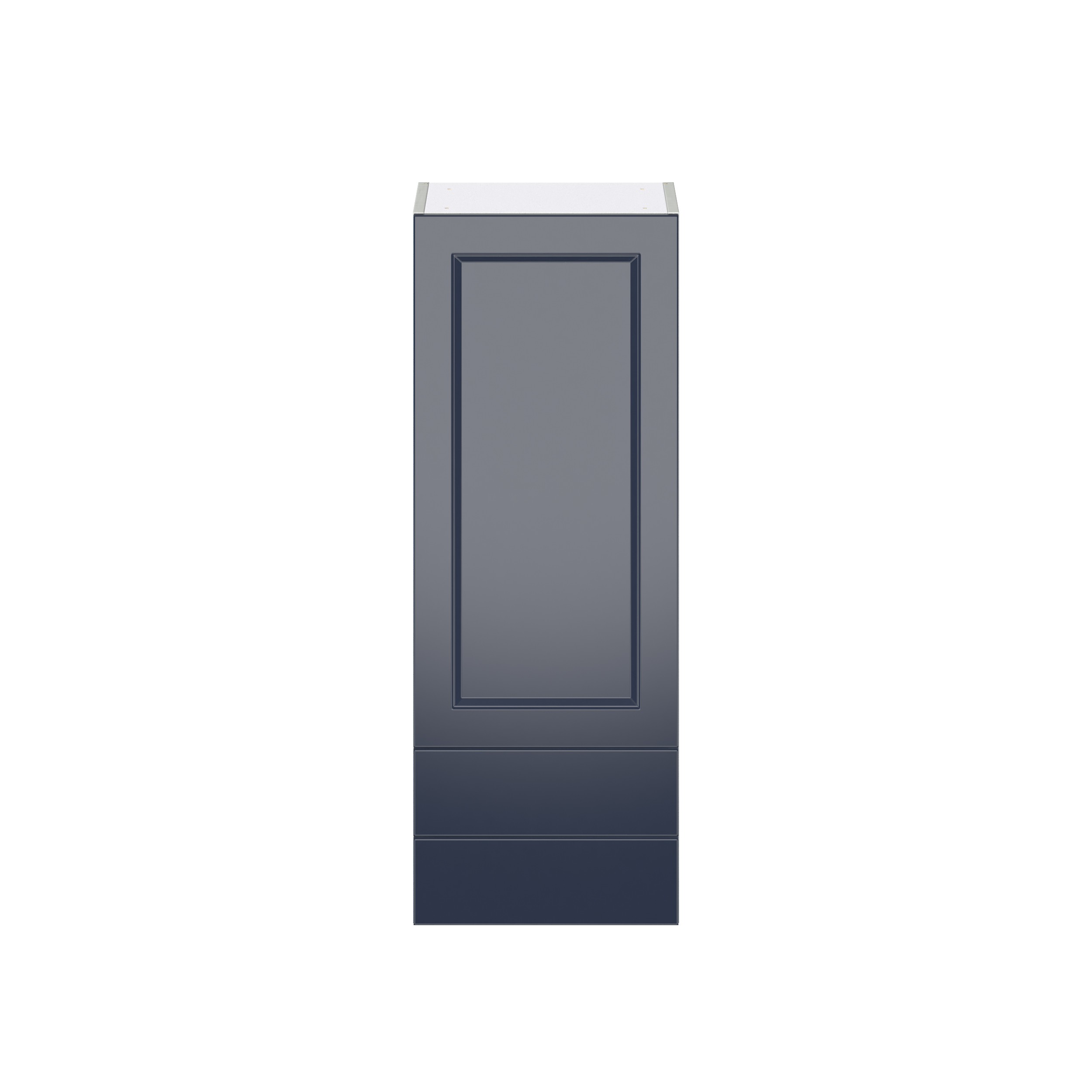 Camellia Painted Midnight Blue Recessed Assembled Wall Cabinet with a Door and Two 5 in. Drawers (15 in. W x 40 in. H x 14 in. D)