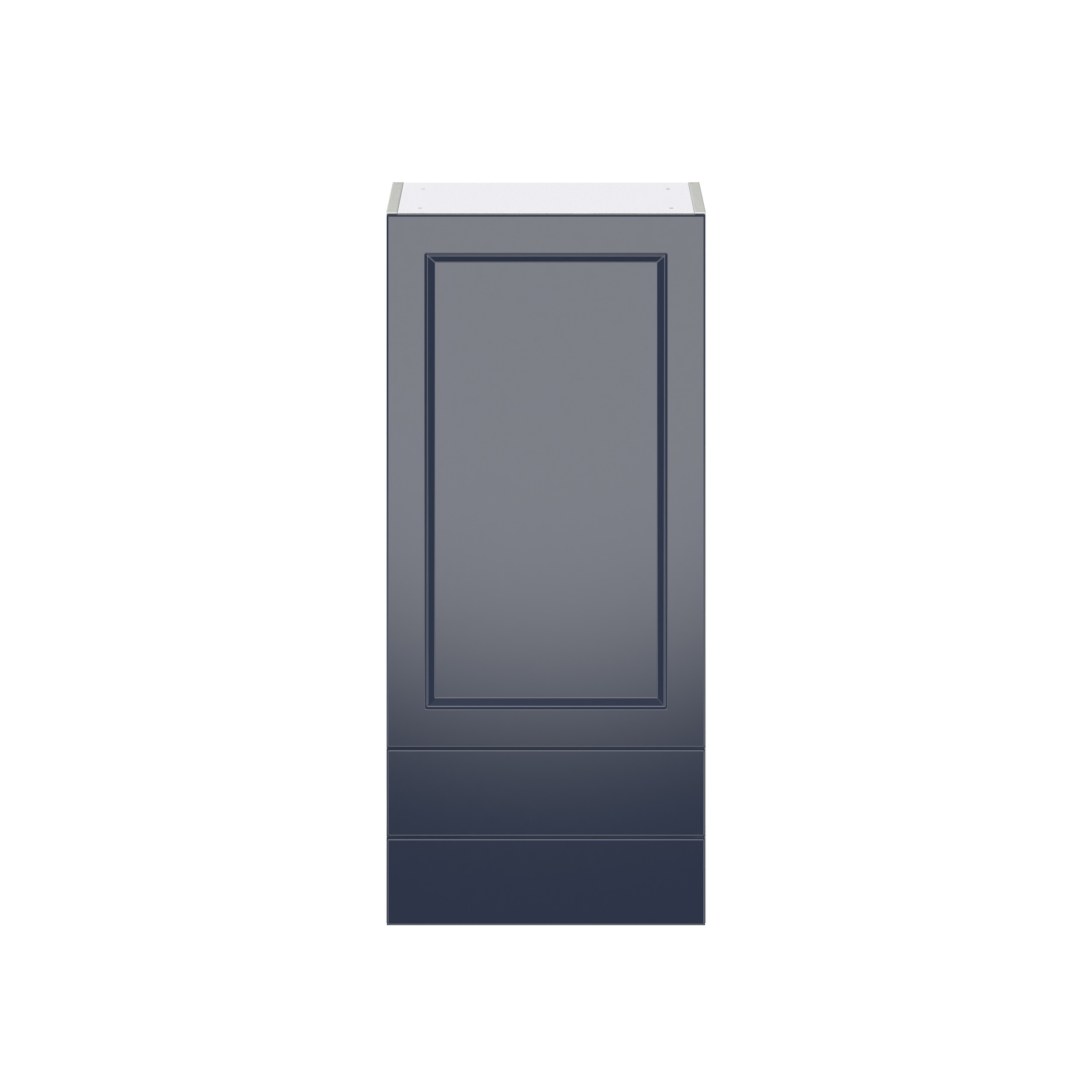 Camellia Painted Midnight Blue Recessed Assembled Wall Cabinet with a Door and Two 5 in. Drawers (18 in. W x 40 in. H x 14 in. D)