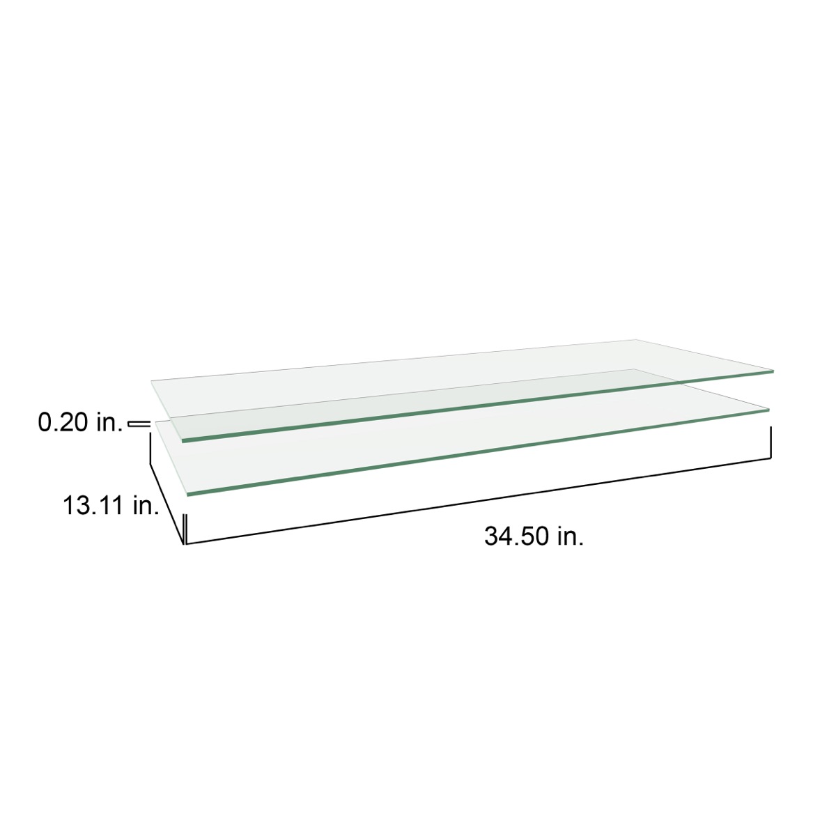 36" glass shelf (2 pack) - clear