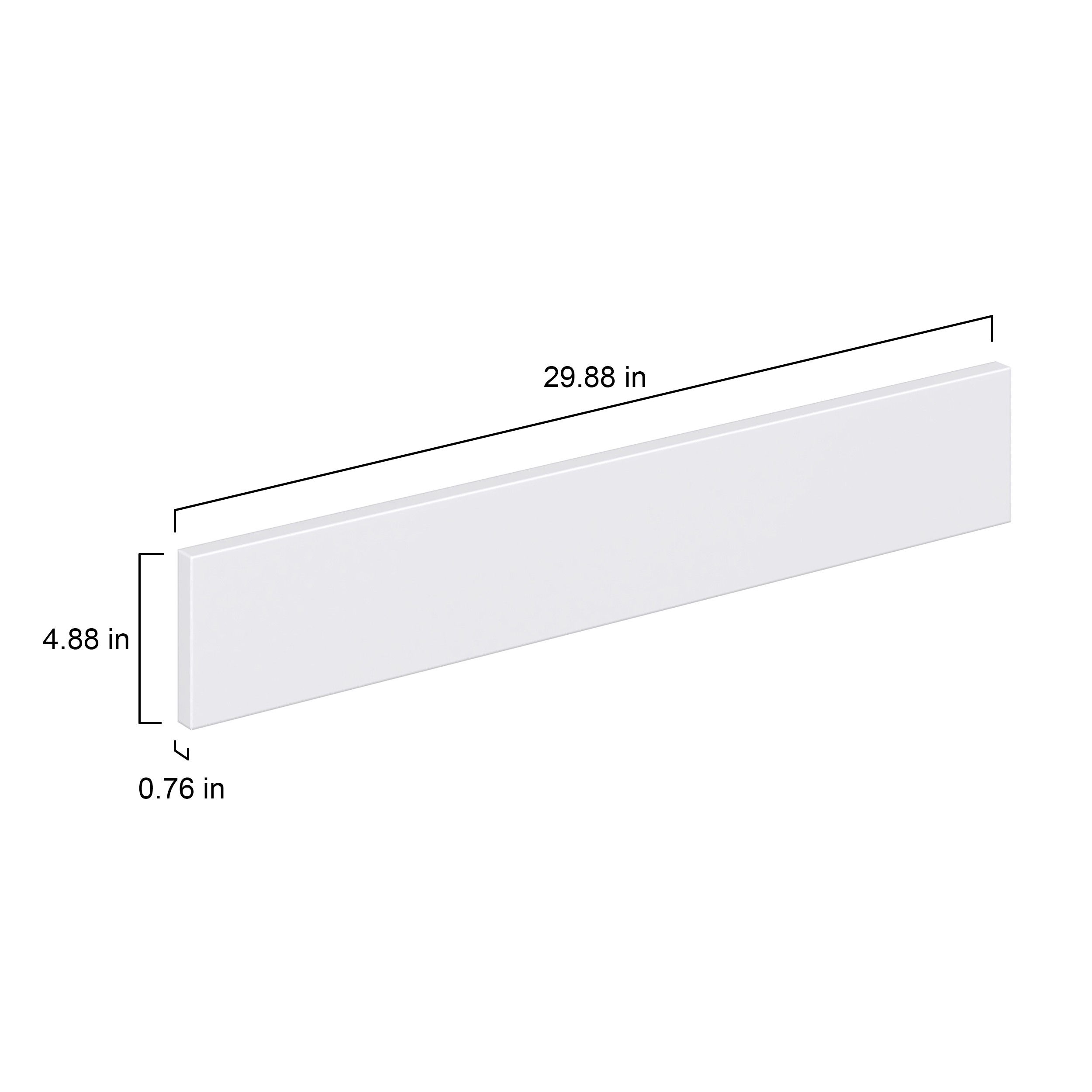 Bright White Slab 30x5x0.75 in. Drawer Front