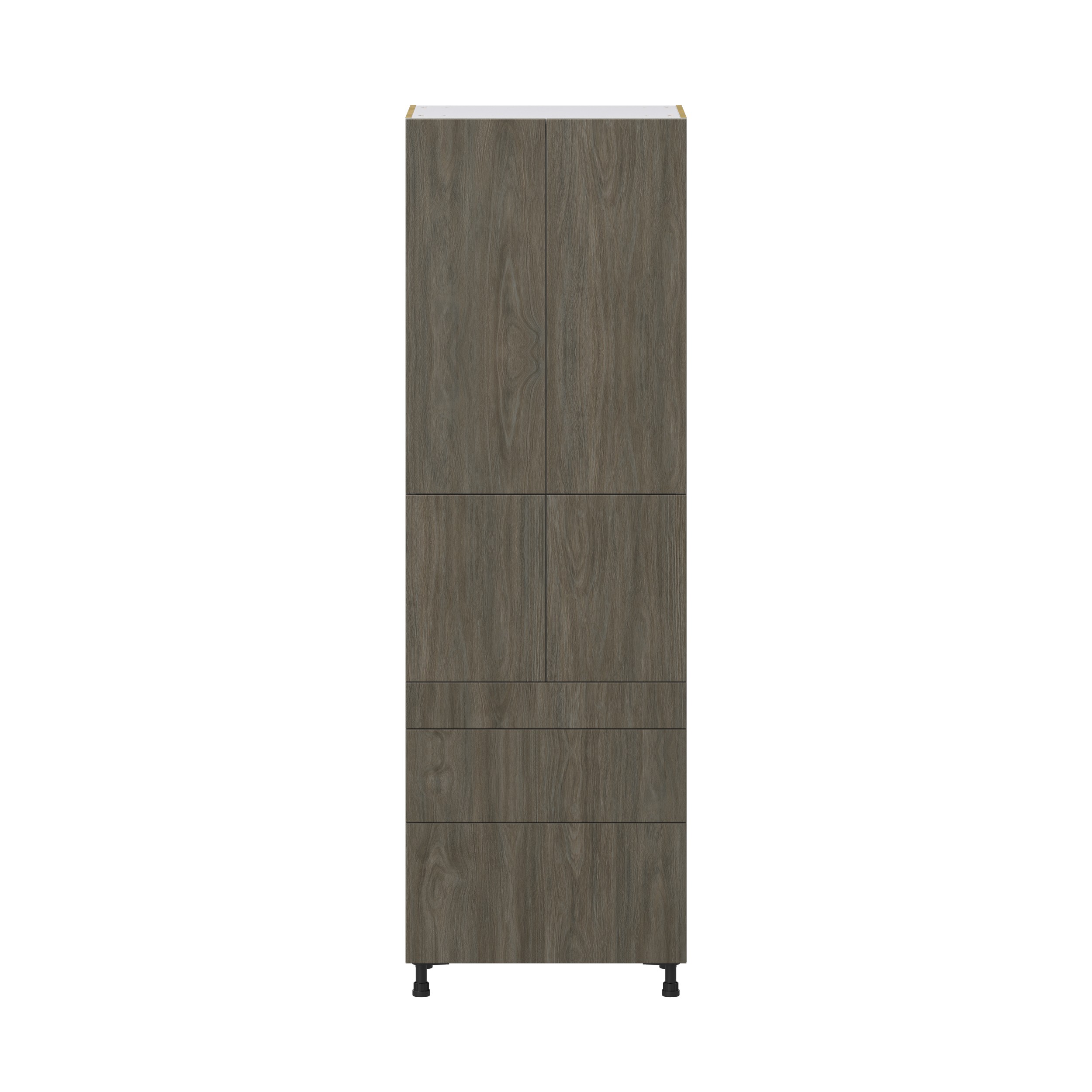 Cordyline Textured Slab Walnut Assembled Pantry Cabinet with 3 Drawers and 2 Inner Drawers (30 in. W x 94.5 in. H x 24 in. D)