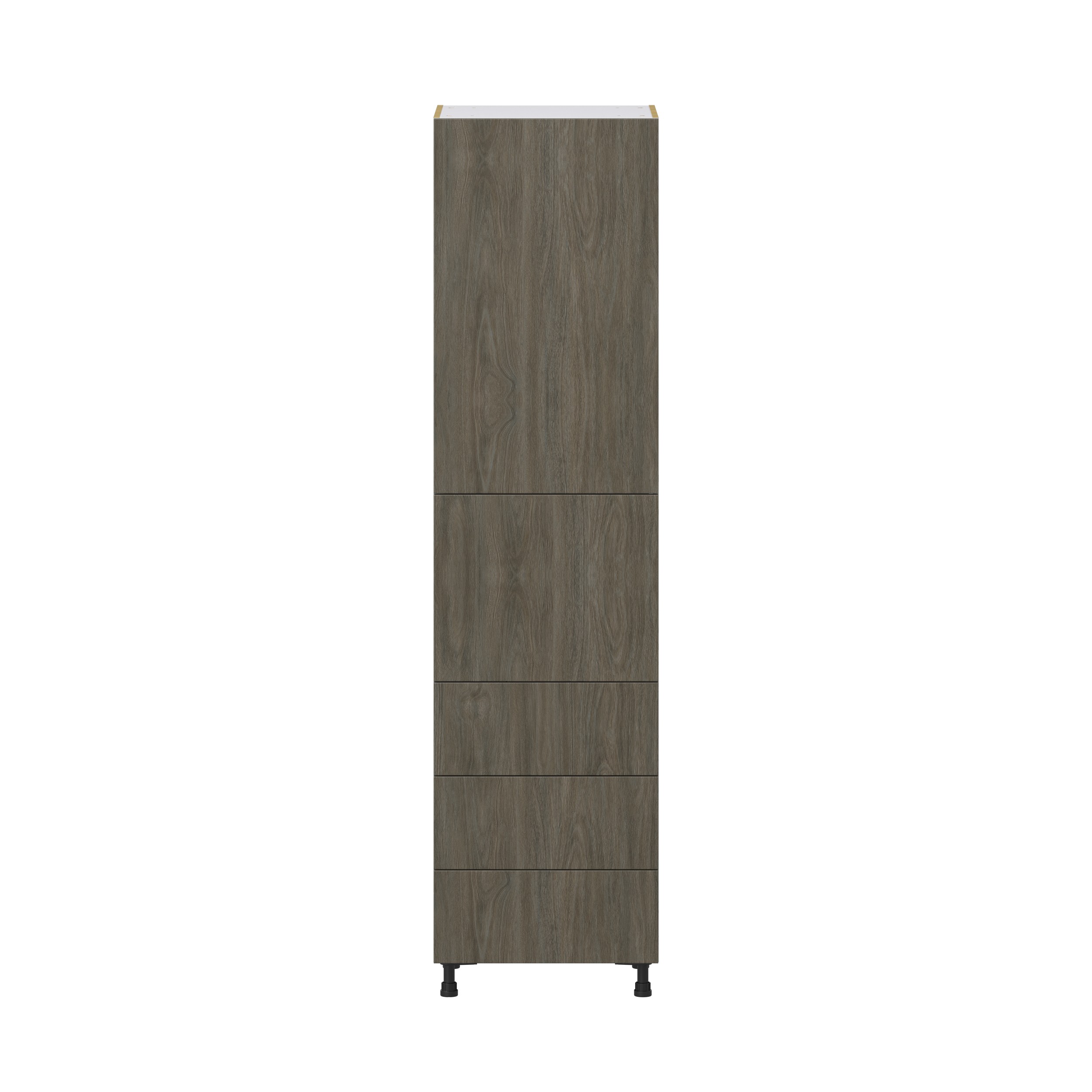 Cordyline Textured Slab Walnut Assembled Pantry Cabinet 1 Doors with 3 Drawers and 2 Inner Drawers (24 in. W X 94.5 in. H X 24 in. D)