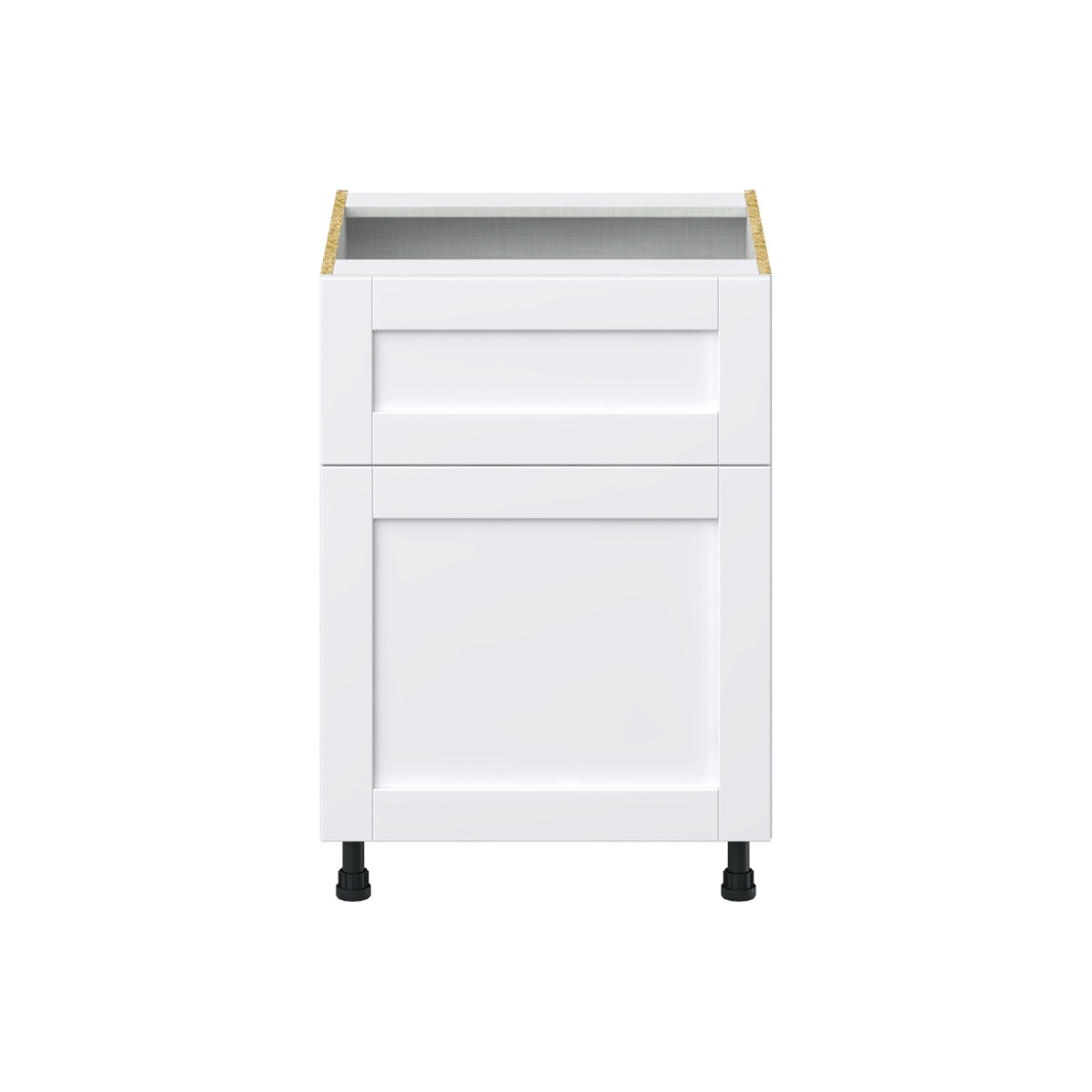 Dahlia Bright White  Shaker Assembled Base Cabinet with 1 Door and 10 in. Drawer (24 in. W x 34.5 in. H x 24 in. D)