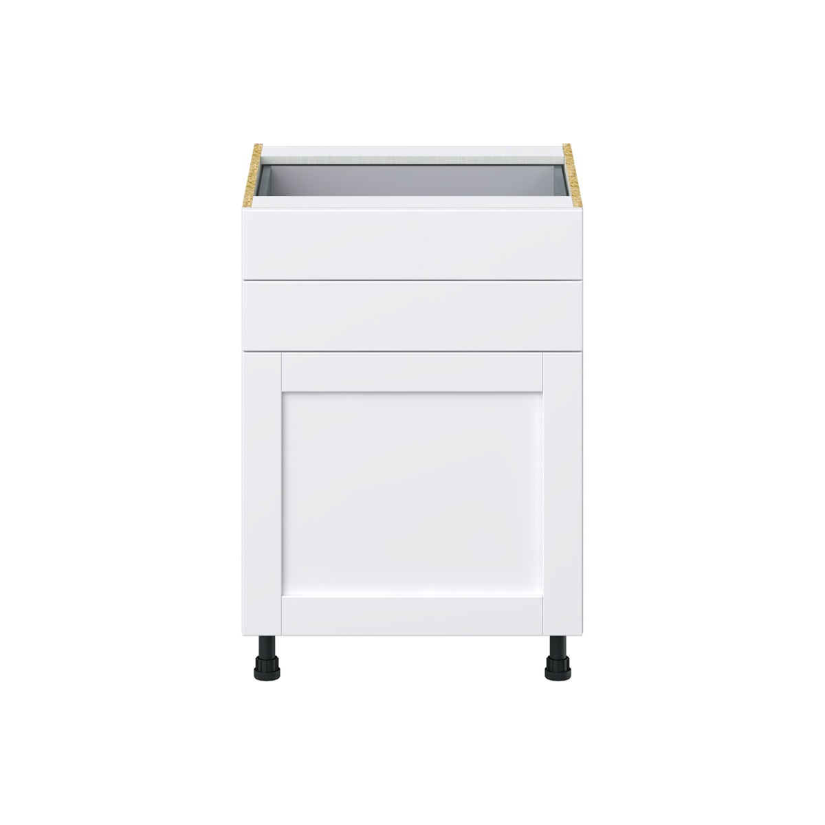 Dahlia Bright White  Shaker Assembled Base Cabinet with 1 Door and Two 5 in. Drawers (24 in. W x 34.5 in. H x 24 in. D)