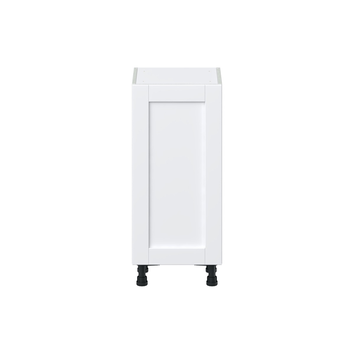 Dahlia Bright White  Shaker Assembled Shallow Base Cabinet with a Full High Door (15 in. W x 34.5 in. H x 14 in. D)