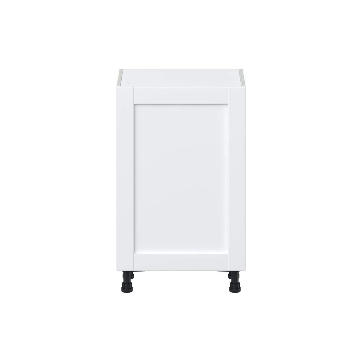 Dahlia Bright White  Shaker Assembled Shallow Base Cabinet with a Full High Door (21 in. W x 34.5 in. H x 14 in. D)