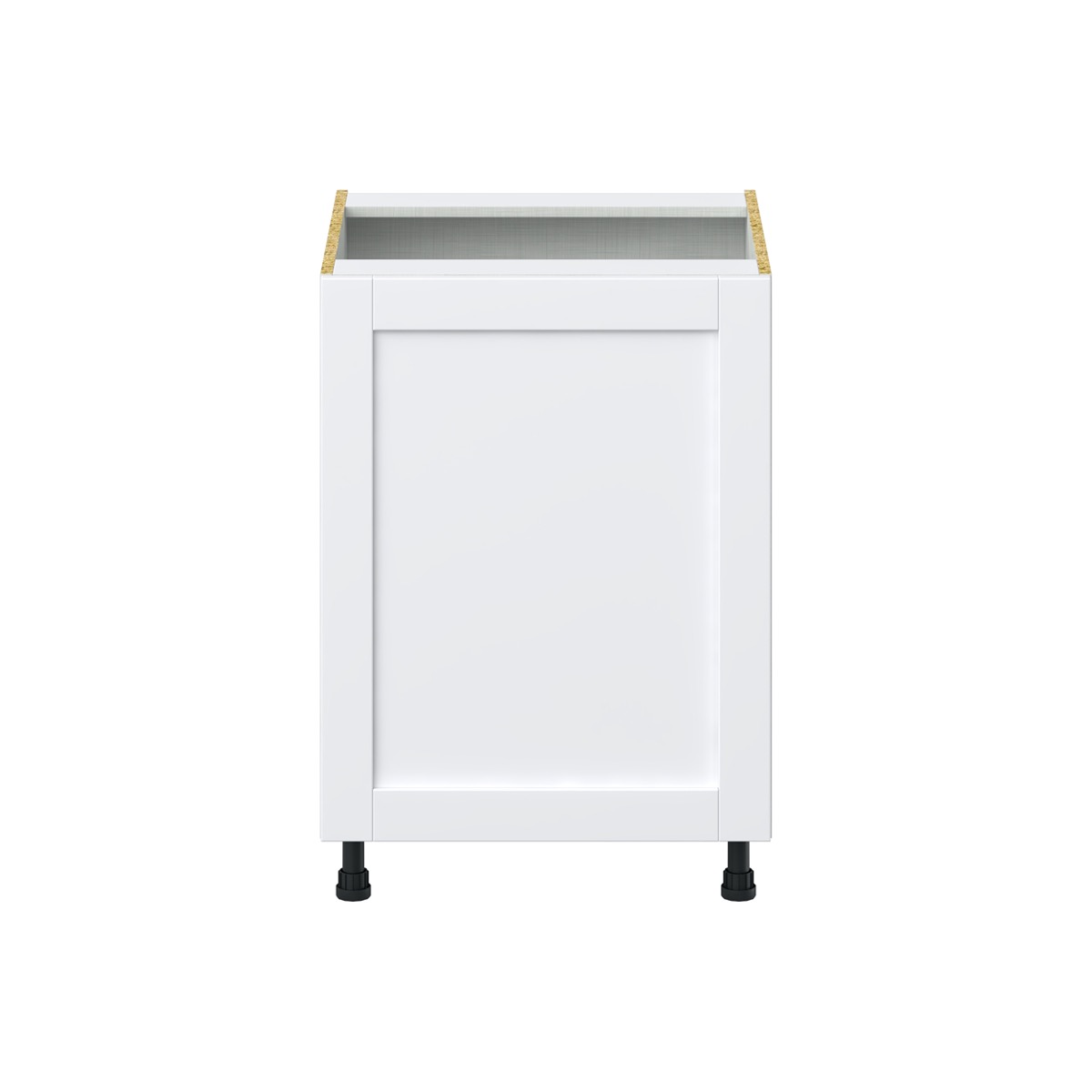 Dahlia Bright White  Shaker Assembled Base Cabinet with a Full High Door and 3 Inner Drawers (24 in. W x 34.5 in. H x 24 in. D)