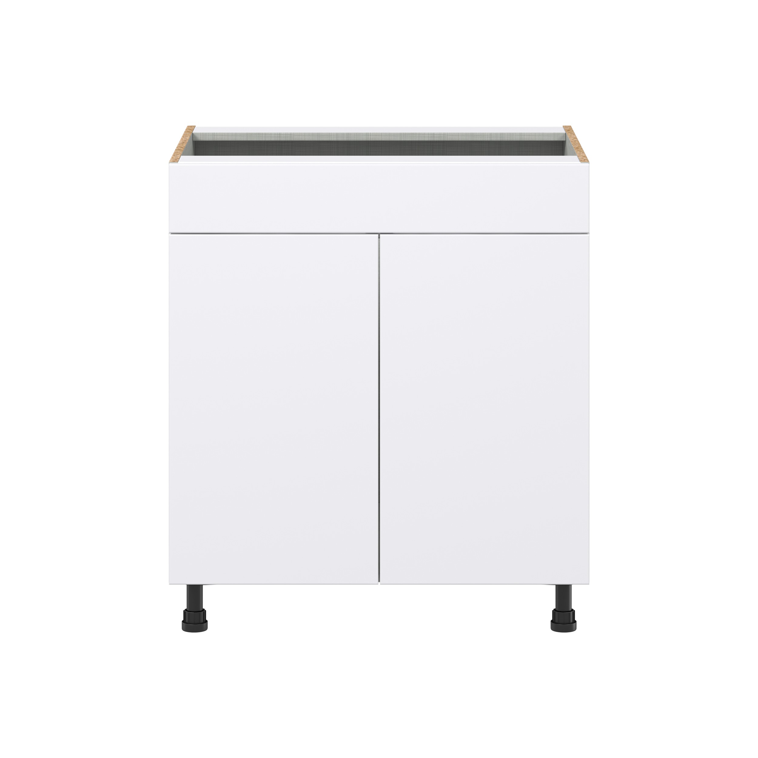 Dahlia Bright White  Shaker Assembled Sink Base Cabinet with 2 Doors and 1 False Front (30 in. W x 34.5 in. H x 24 in. D)