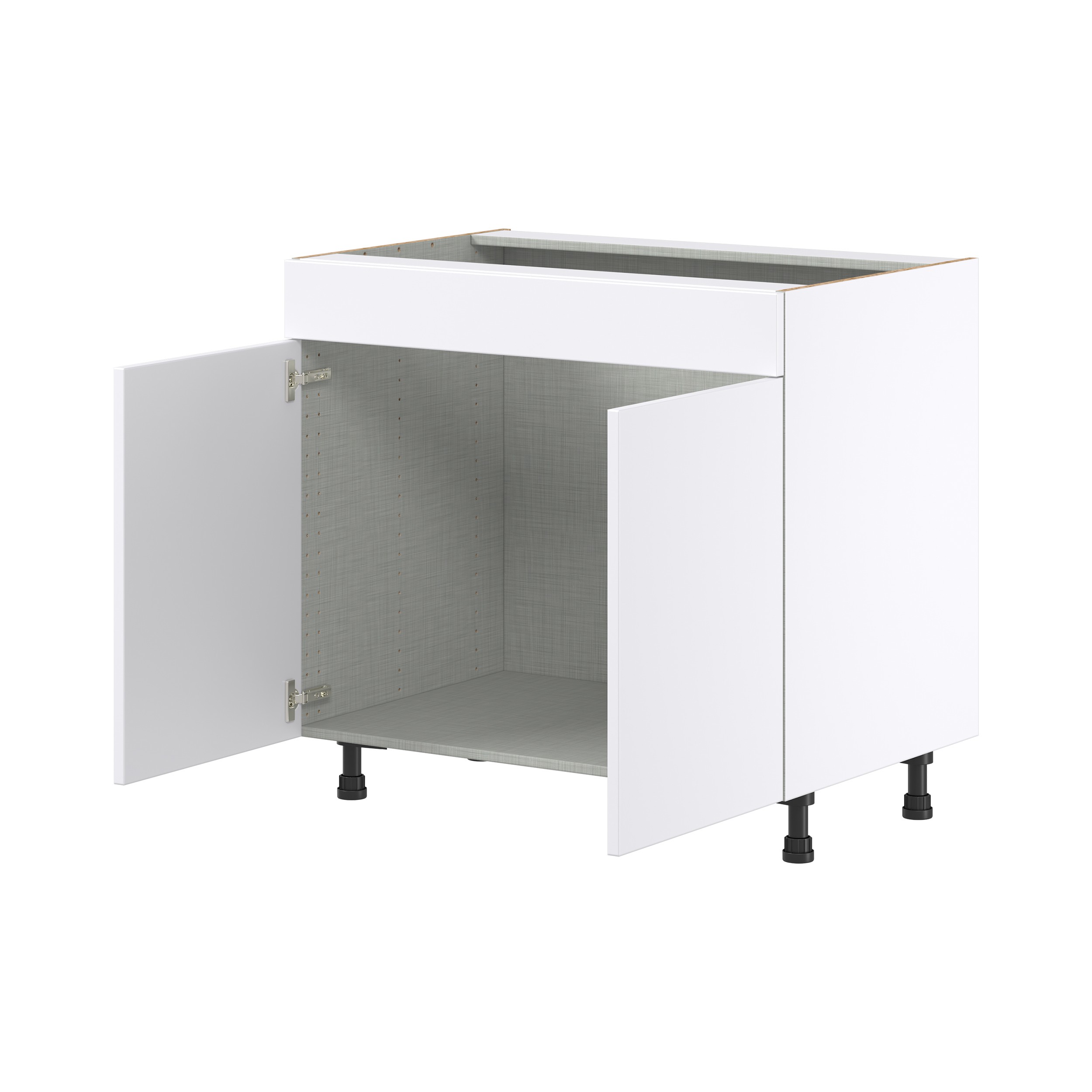 Dahlia Bright White  Shaker Assembled Sink Base Cabinet with 2 Doors and 1 False Front (36 in. W x 34.5 in. H x 24 in. D)