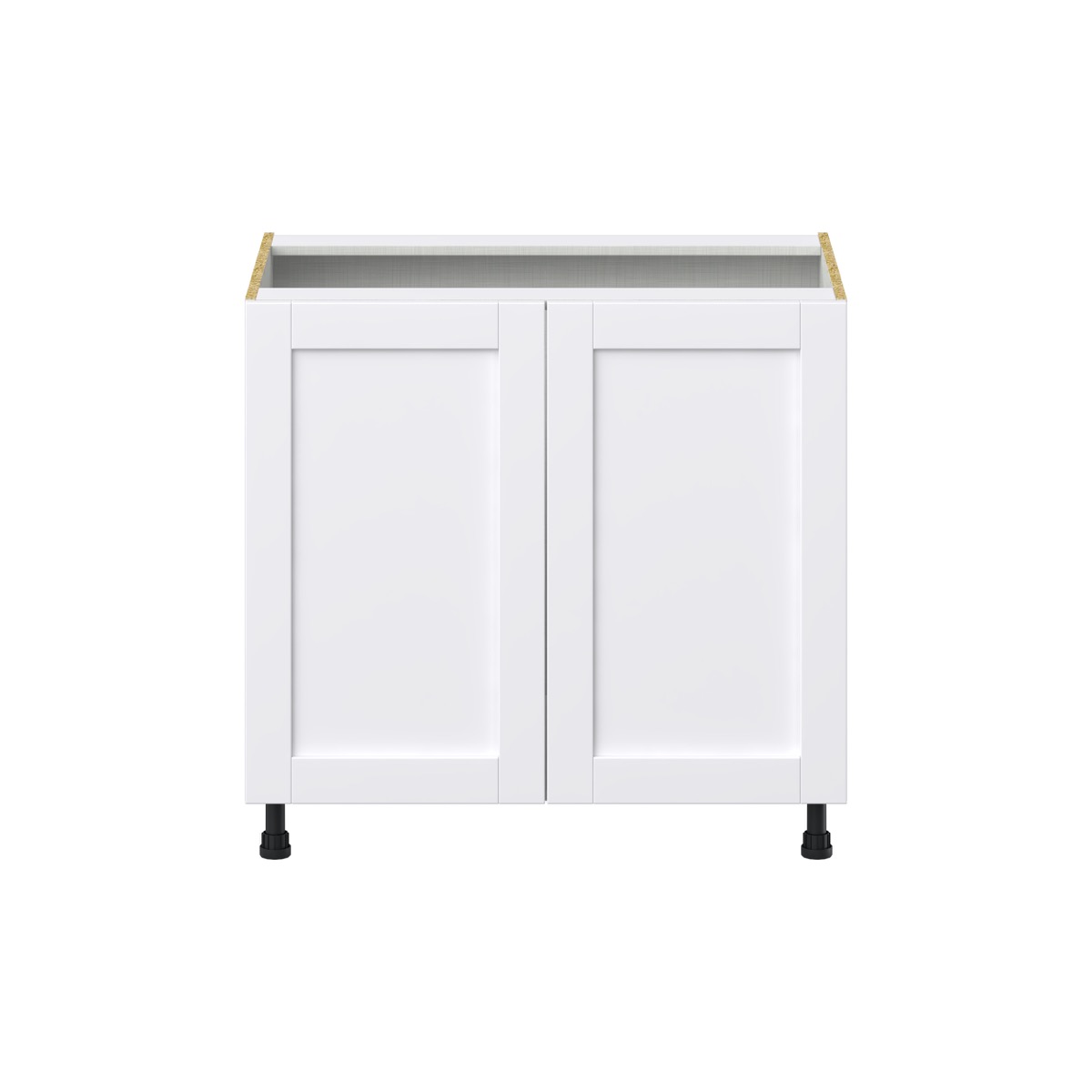 Dahlia Bright White  Shaker Assembled Sink Base Cabinet with 2 Full High Doors (36 in. W x 34.5 in. H x 24 in. D)