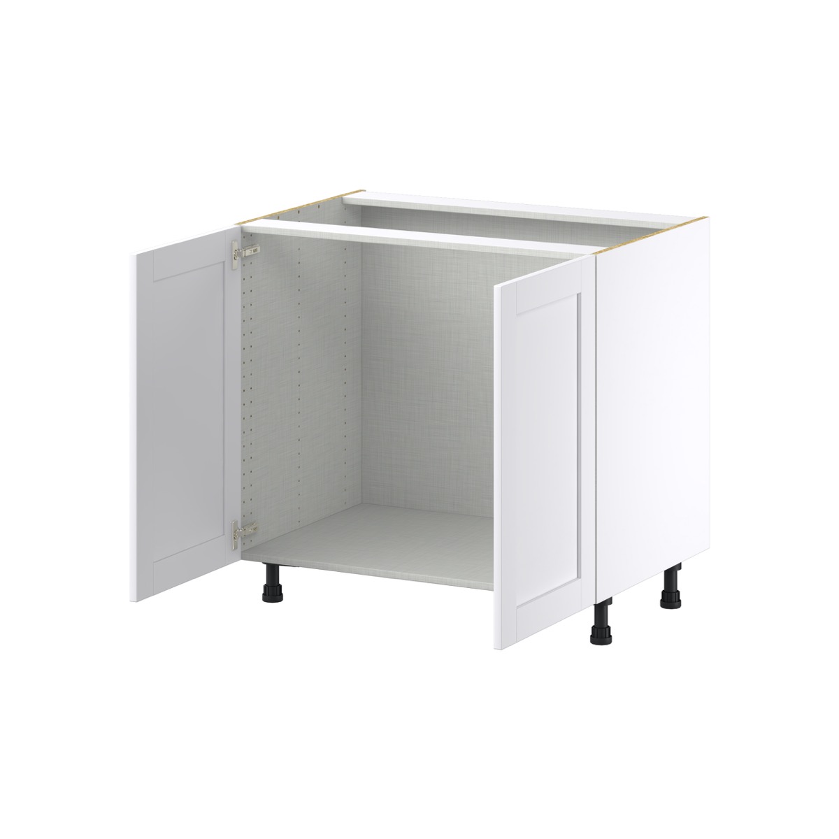 Dahlia Bright White  Shaker Assembled Sink Base Cabinet with 2 Full High Doors (36 in. W x 34.5 in. H x 24 in. D)