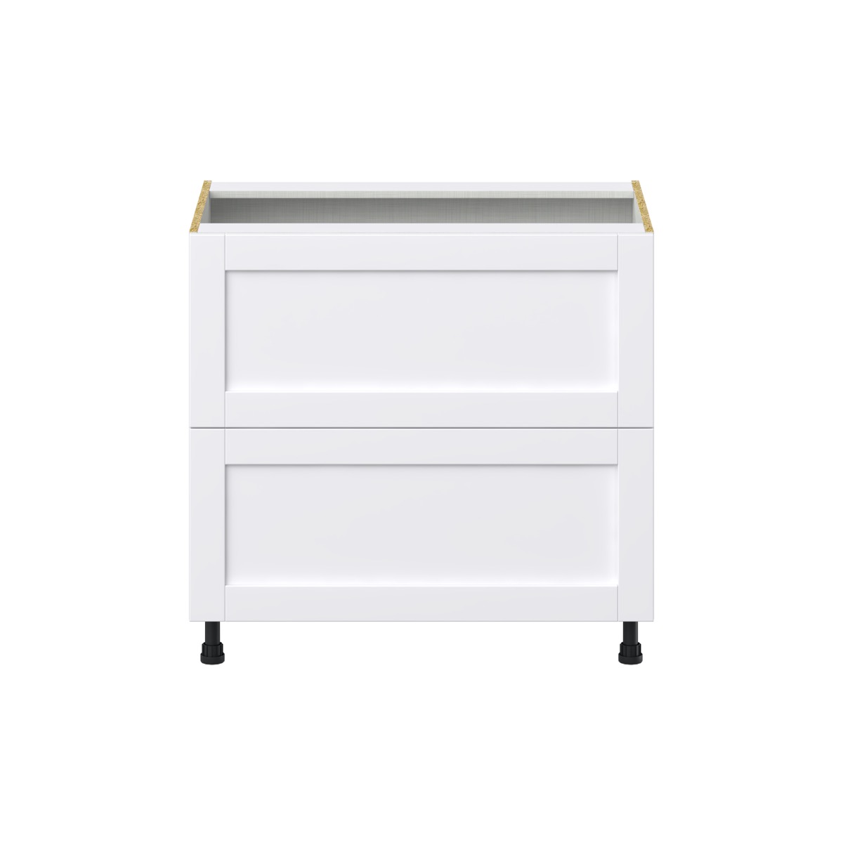 Dahlia Bright White  Shaker Assembled  Cooktop Base Cabinet with 2 Drawers and a Inner Drawer (36 in. W x 34.5 in. H x 24 in. D)