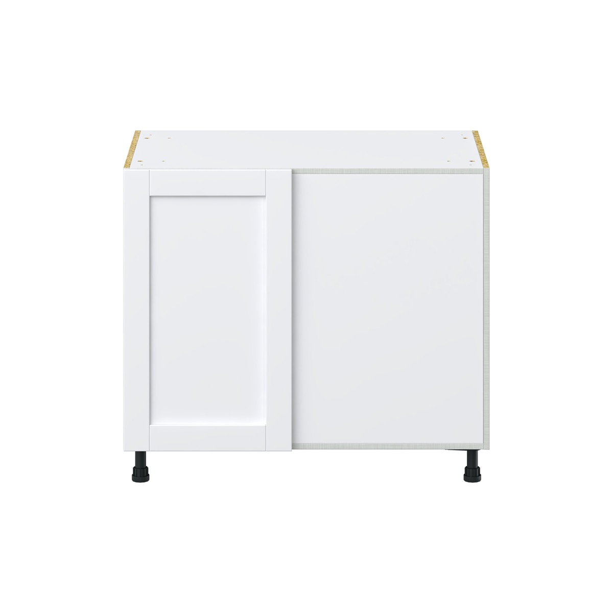 Dahlia Bright White  Shaker Assembled Blind Base Corner  Cabinet Right Open (39 in. W x 34.5 in. H x 24 in. D)