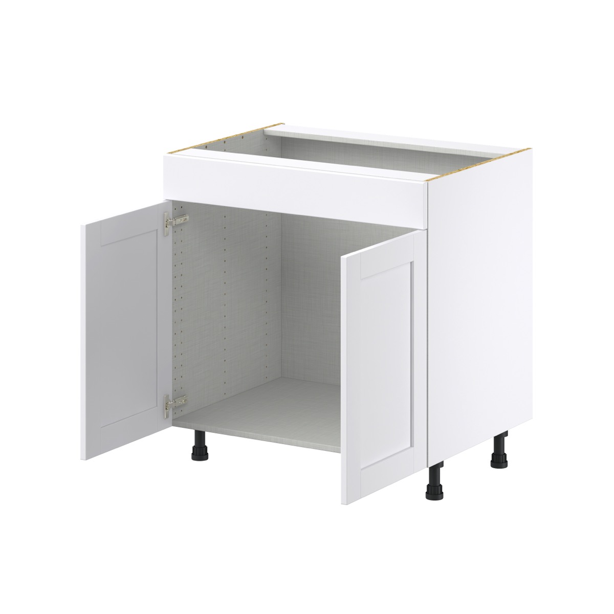 Dahlia Bright White  Shaker Assembled Sink Base Cabinet with False Front (33 in. W X 34.5 in. H X 24 in. D)