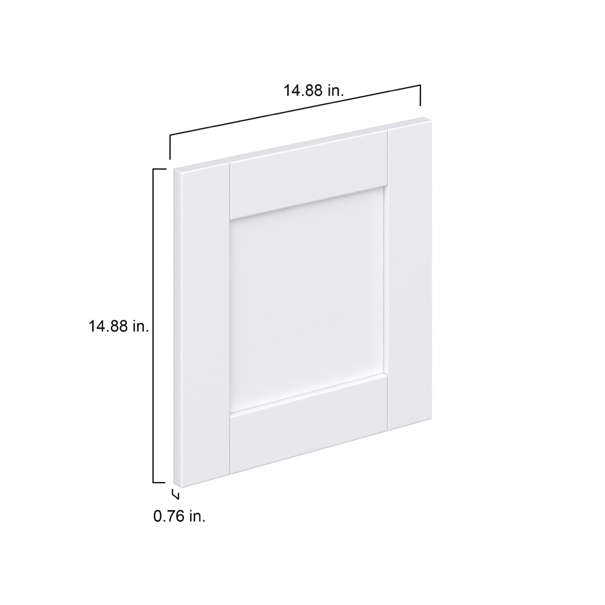 Dahlia Bright White  Shaker 15 x 15 x 0.75 in. Door