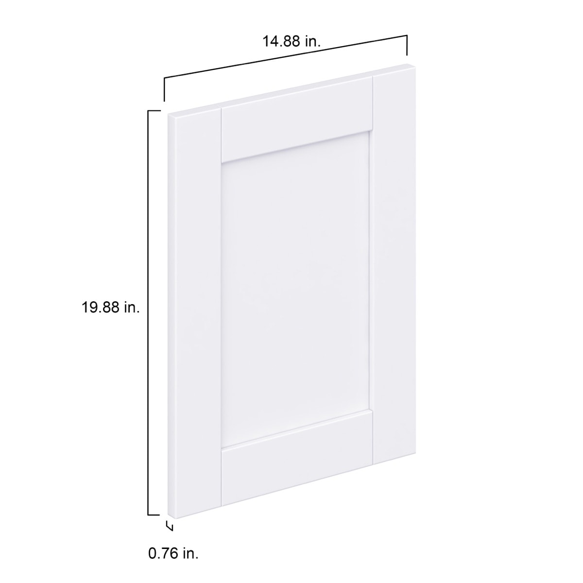 Dahlia Bright White  Shaker 15 x 20 x 0.75 in. Door