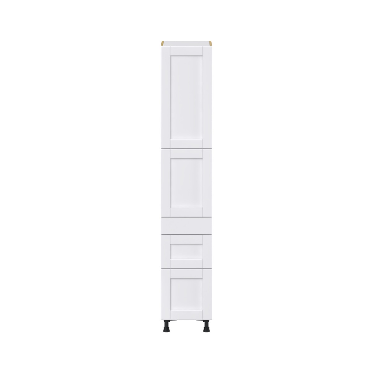 Dahlia Bright White  Shaker Assembled Pantry  Cabinet with 2 Inner Drawers (15 in. W x 84.5 in. H x 24 in. D)