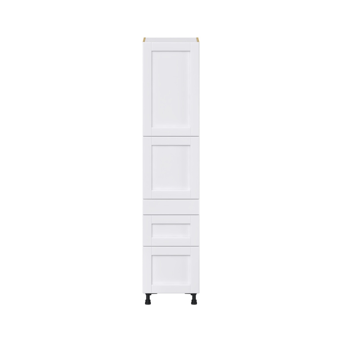 Dahlia Bright White  Shaker Assembled Pantry  Cabinet with 2 Inner Drawers (18 in. W x 84.5 in. H x 24 in. D)