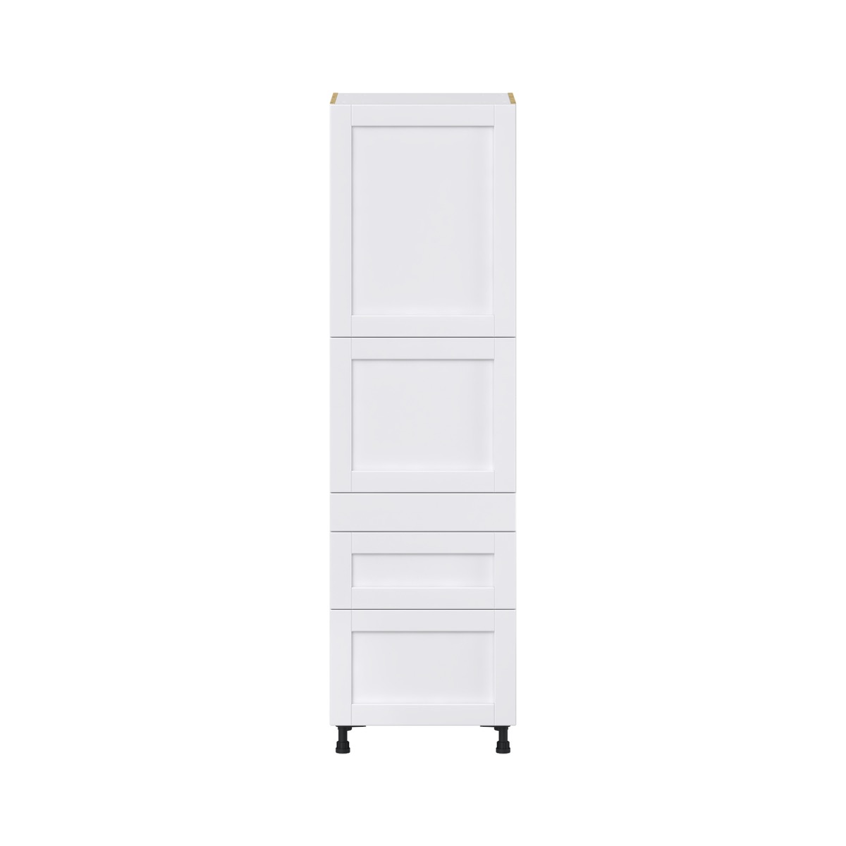 Dahlia Bright White  Shaker Assembled Pantry  Cabinet with 2 Inner Drawers (24 in. W x 84.5 in. H x 24 in. D)