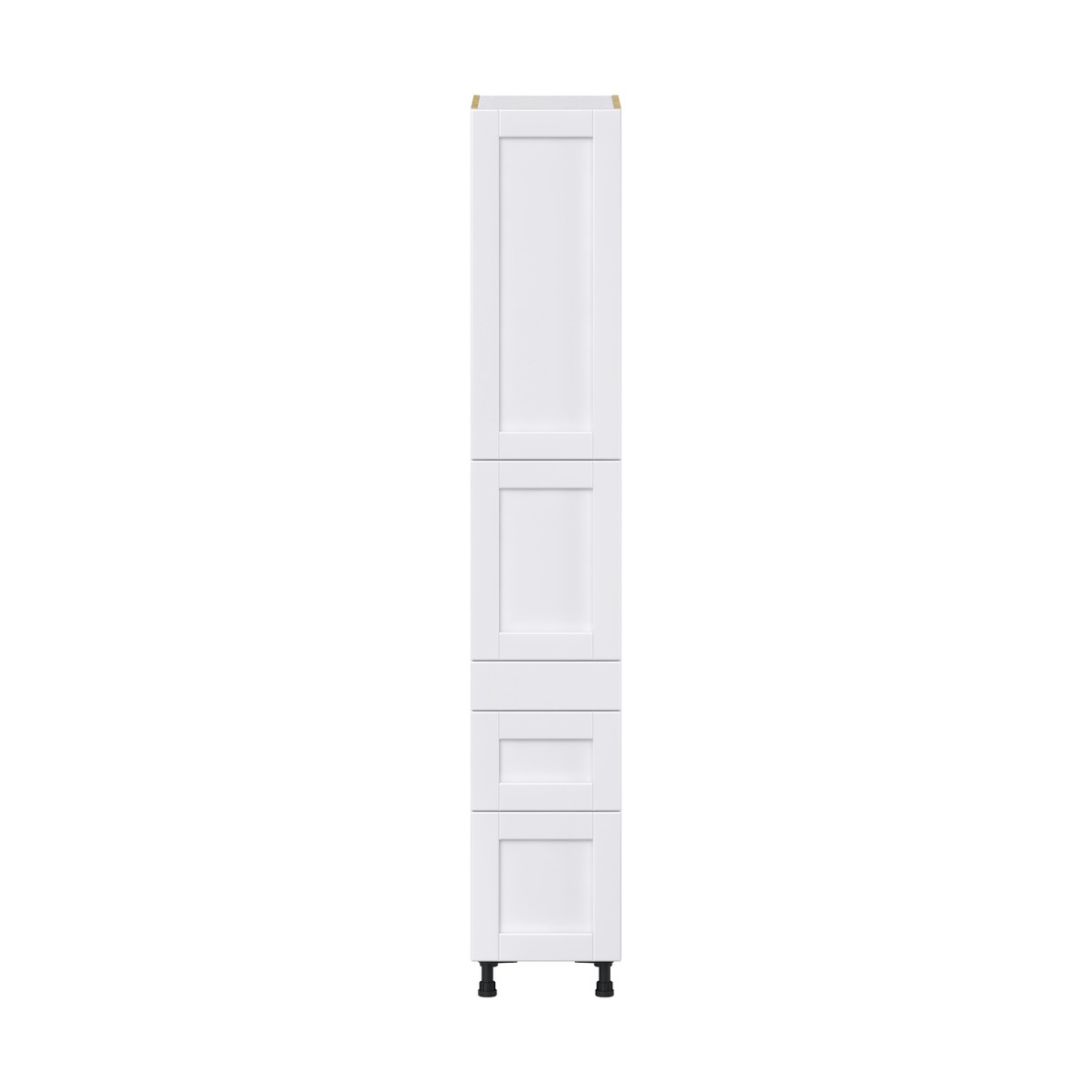 Dahlia Bright White  Shaker Assembled Pantry  Cabinet with 3 Drawers and 2 Inner Drawers (15 in. W x 89.5 in. H x 24 in. D)