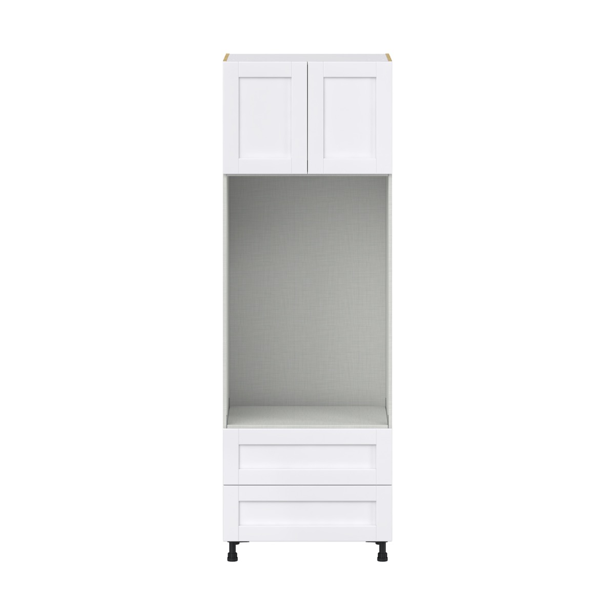 Dahlia Bright White  Shaker Assembled Pantry Micro/Oven Combo  Cabinet with 2 Drawers (30 in. W x 89.5 in. H x 24 in. D)