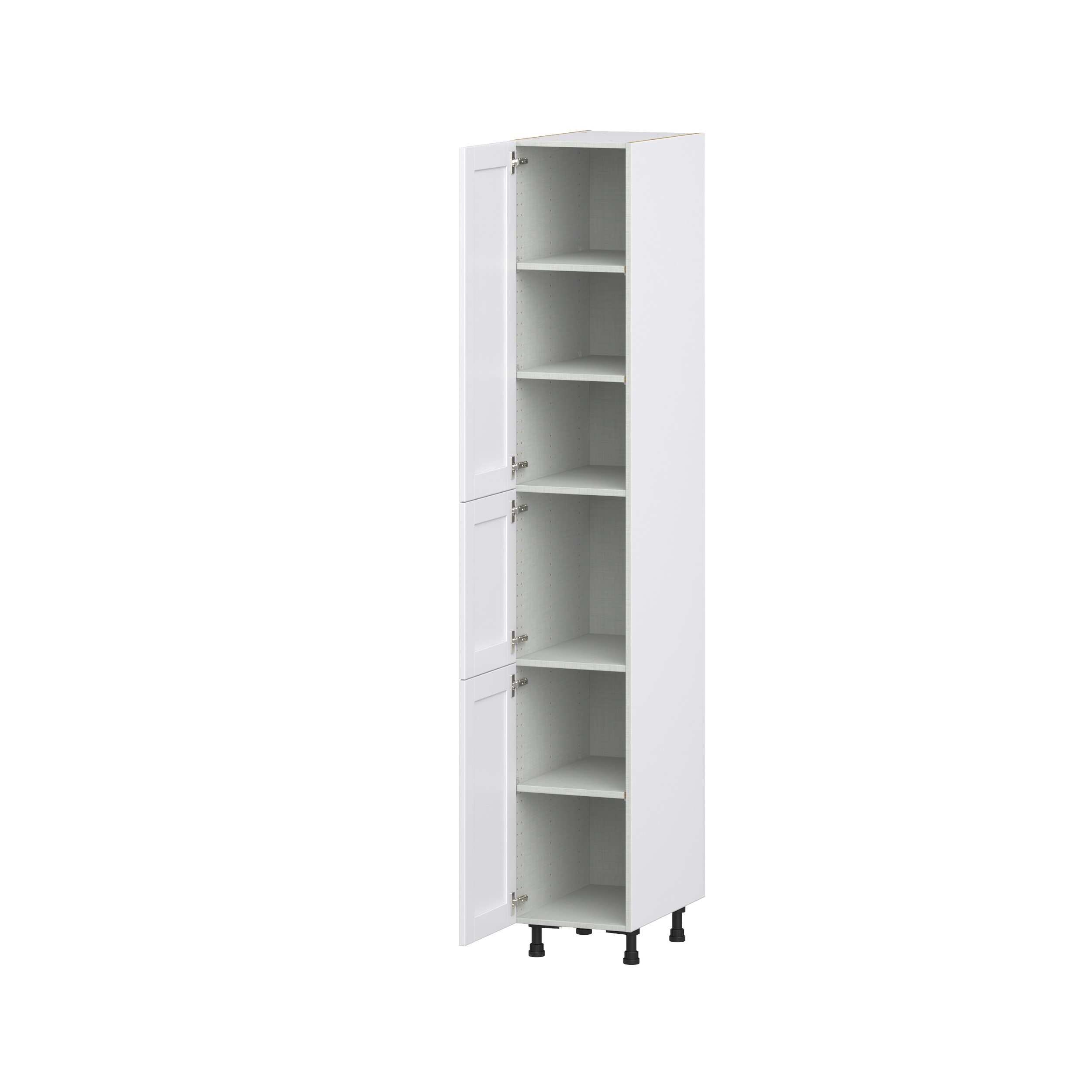 Dahlia Bright White Shaker Assembled Pantry Cabinet with 5 Shelves (15 in. W x 94.5 in. H x 24 in. D)