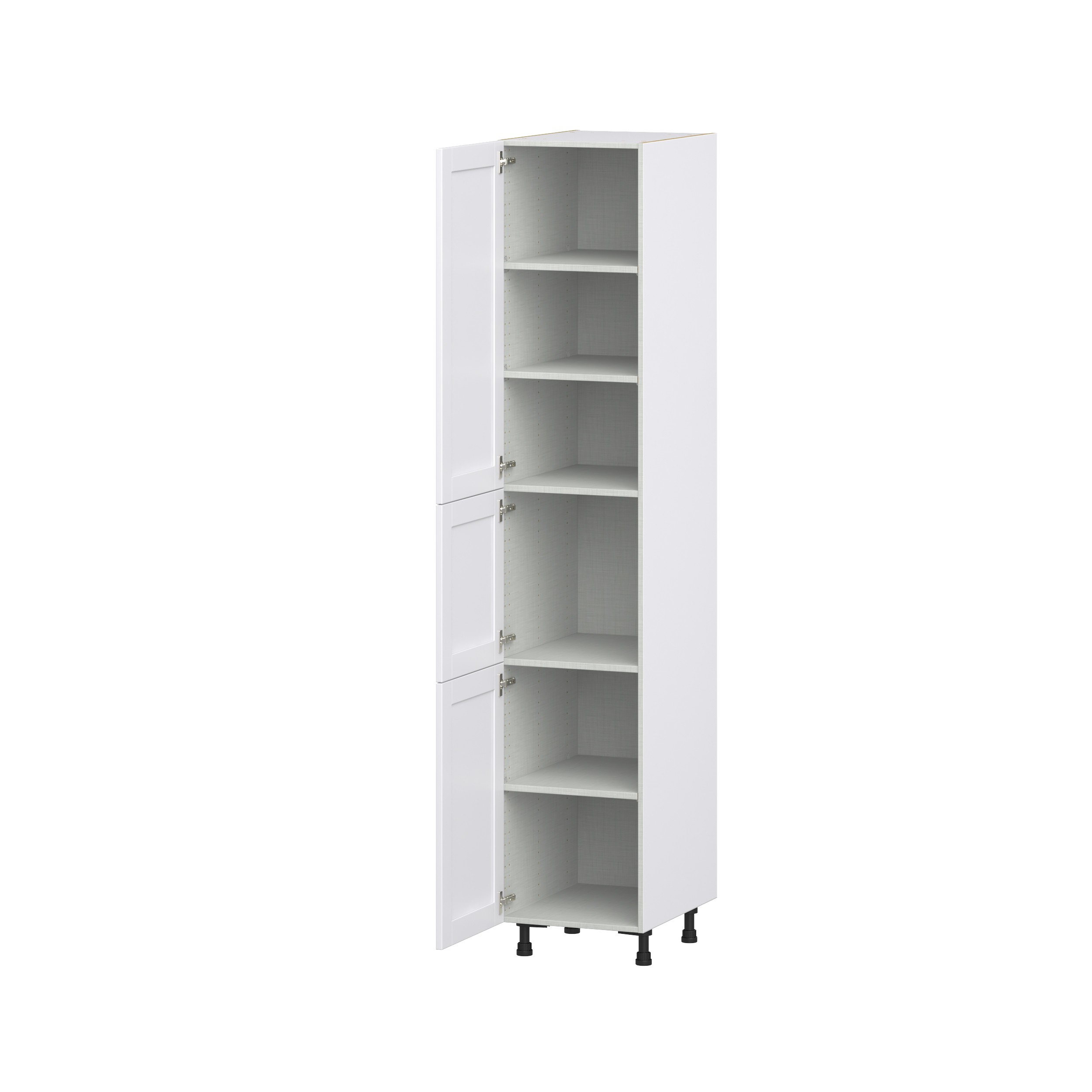 Dahlia Bright White Shaker Assembled Pantry Cabinet with 5 Shelves (18 in. W x 94.5 in. H x 24 in. D)