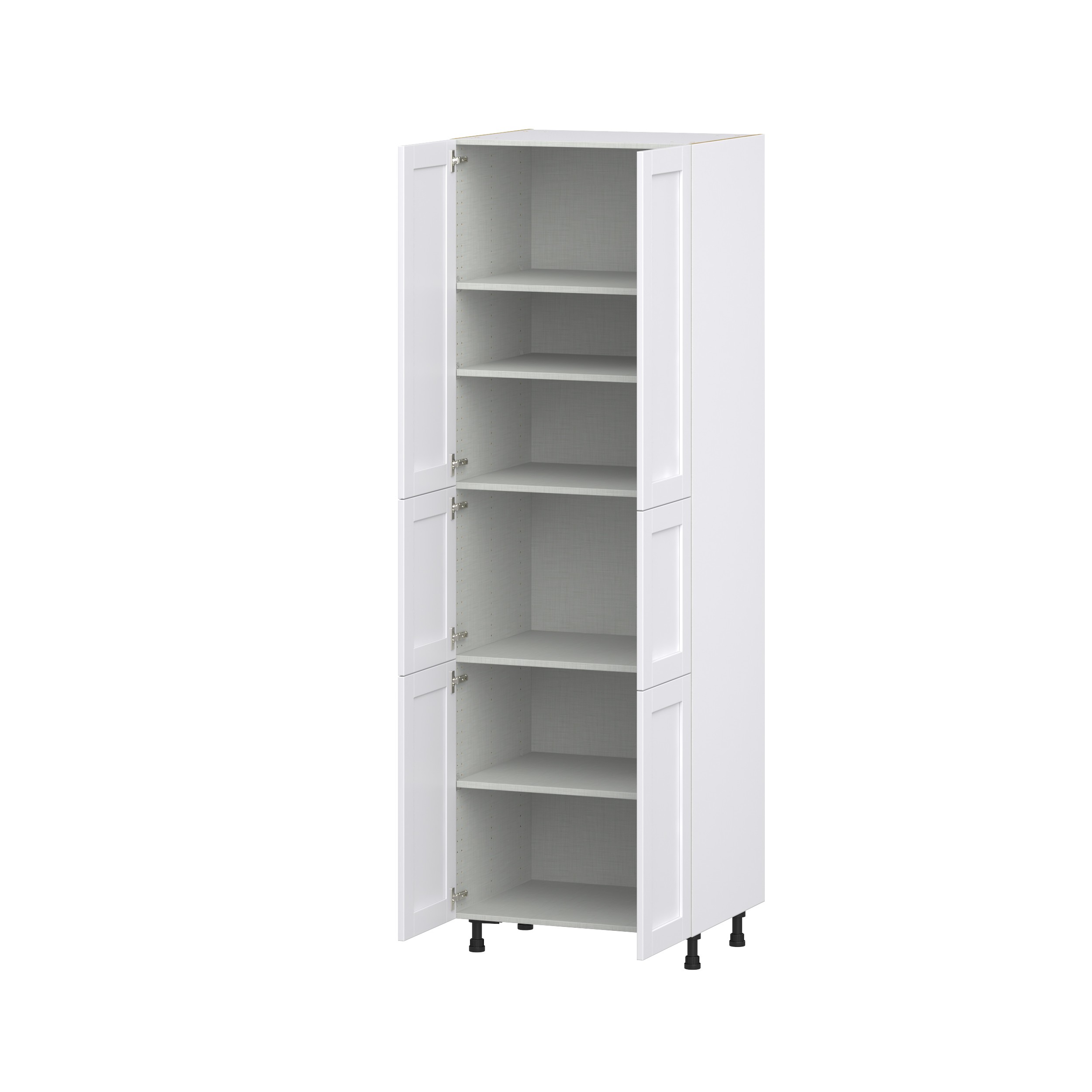 Dahlia Bright White Shaker Assembled Pantry Cabinet with 5 Shelves (30 in. W x 94.5 in. H x 24 in. D)