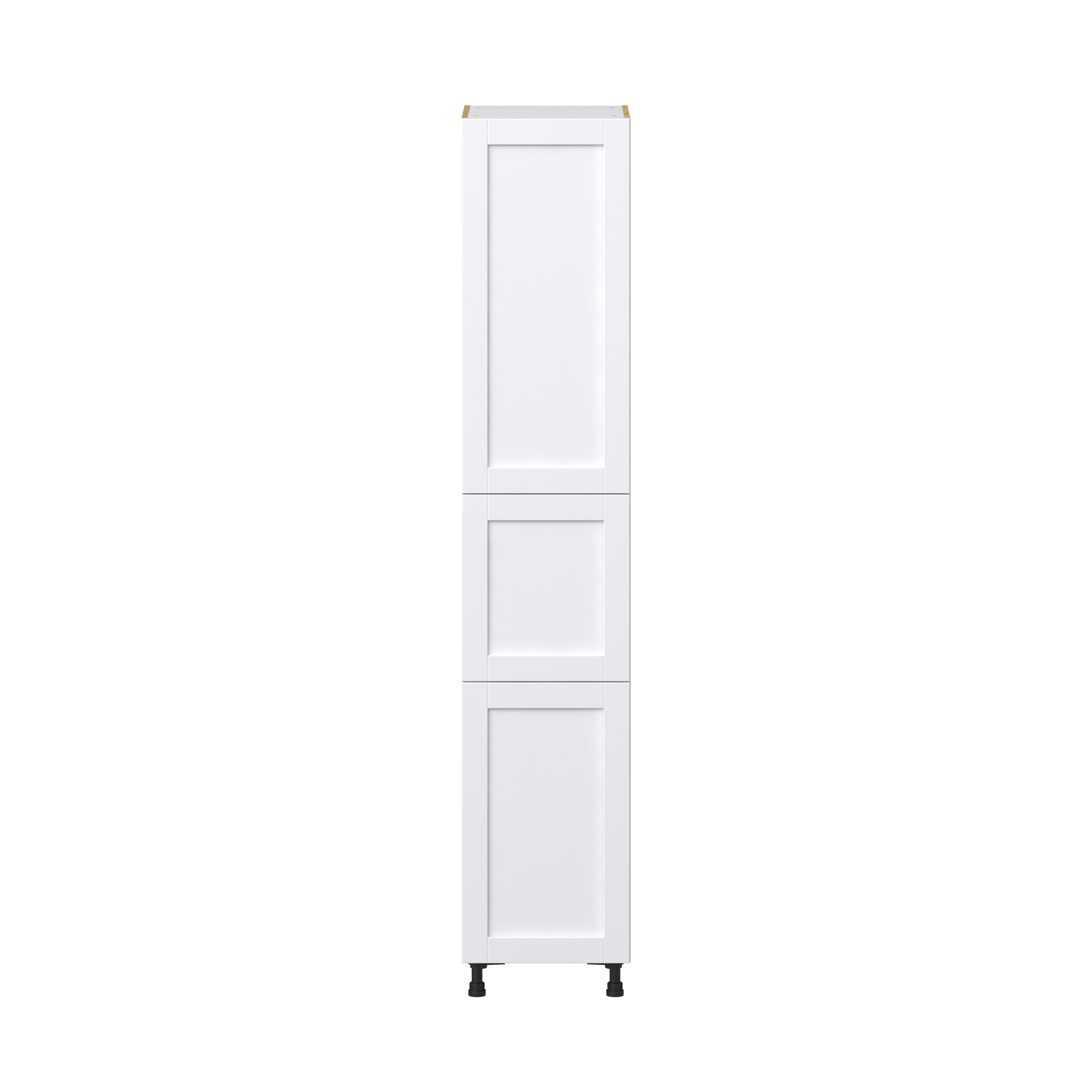 Dahlia Bright White Shaker Assembled Pantry Cabinet with 2 Doors and 3 Inner Drawers (18 in. W X 94.5 in. H X 24 in. D)