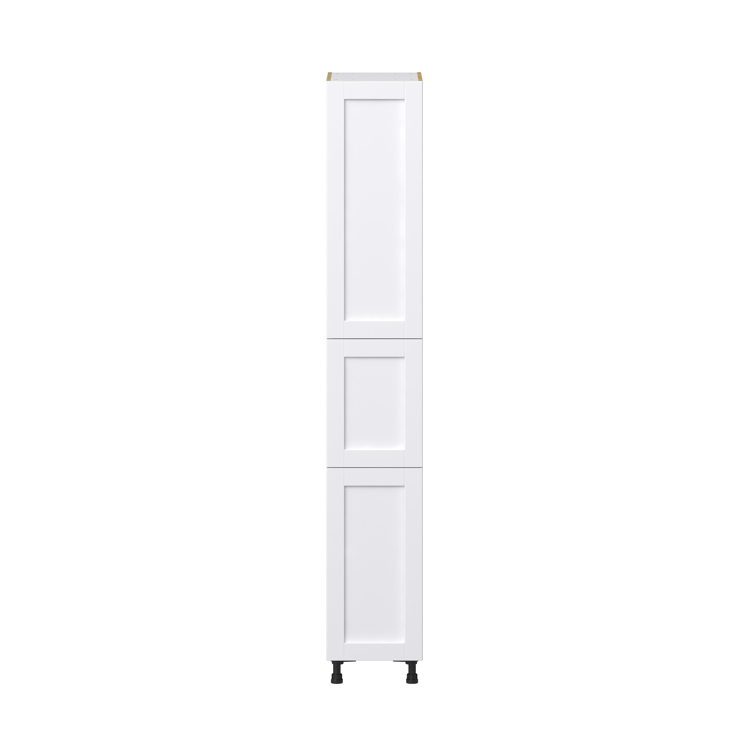 Dahlia Bright White Shaker Assembled Pantry Cabinet with 2 Doors and 3 Inner Drawers (15 in. W X 94.5 in. H X 24 in. D)