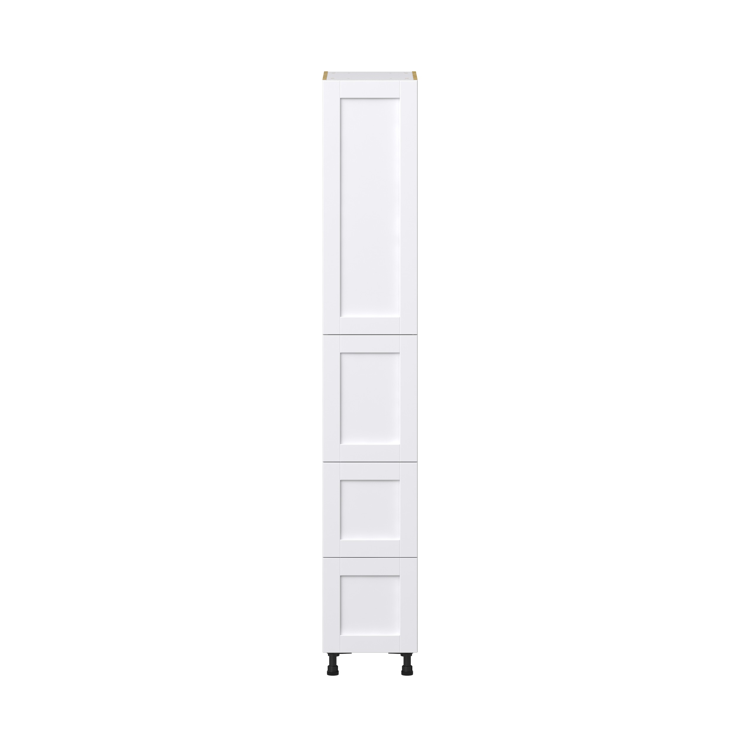 Dahlia Bright White Shaker Assembled Pantry Cabinet 2 Doors with 2 Drawers and 2 Inner Drawers (15 in. W X 94.5 in. H X 24 in. D)