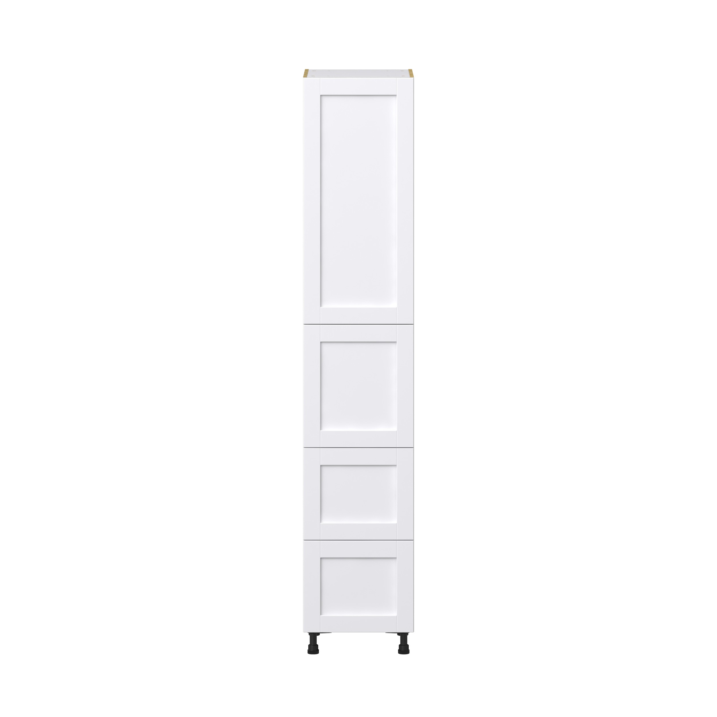 Dahlia Bright White Shaker Assembled Pantry Cabinet 1 Doors with 2 Drawers and 2 Inner Drawers (18 in. W X 94.5 in. H X 24 in. D)