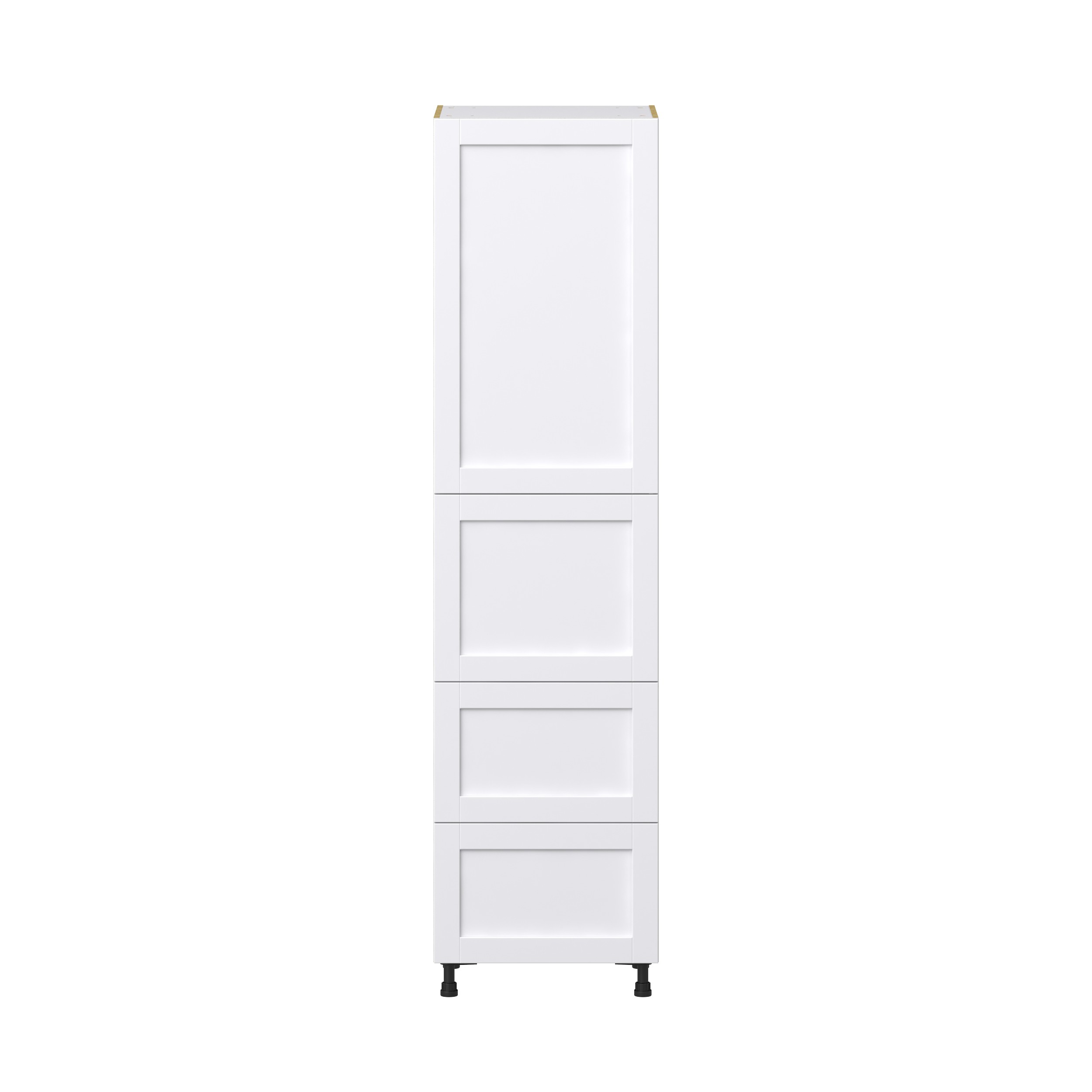 Dahlia Bright White Shaker Assembled Pantry Cabinet 1 Doors with 2 Drawers and 2 Inner Drawers (24 in. W X 94.5 in. H X 24 in. D)