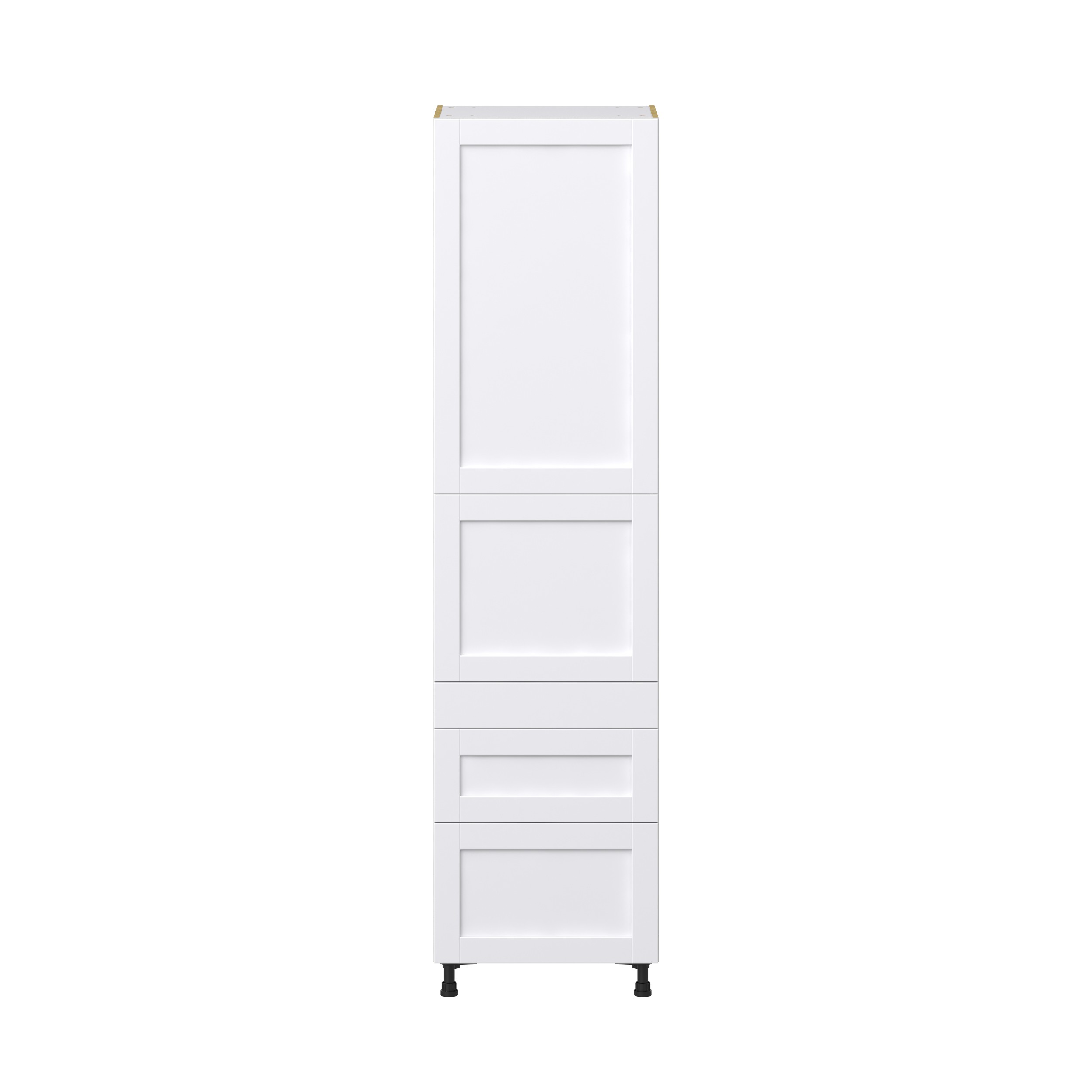 Dahlia Bright White Shaker Assembled Pantry Cabinet with 3 Drawers and 2 Inner Drawers (24 in. W X 94.5 in. H X 24 in. D)