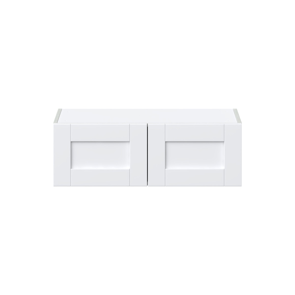 Dahlia Bright White  Shaker Assembled Wall Bridge  Cabinet (30 in. W x 10 in. H x 14 in. D)