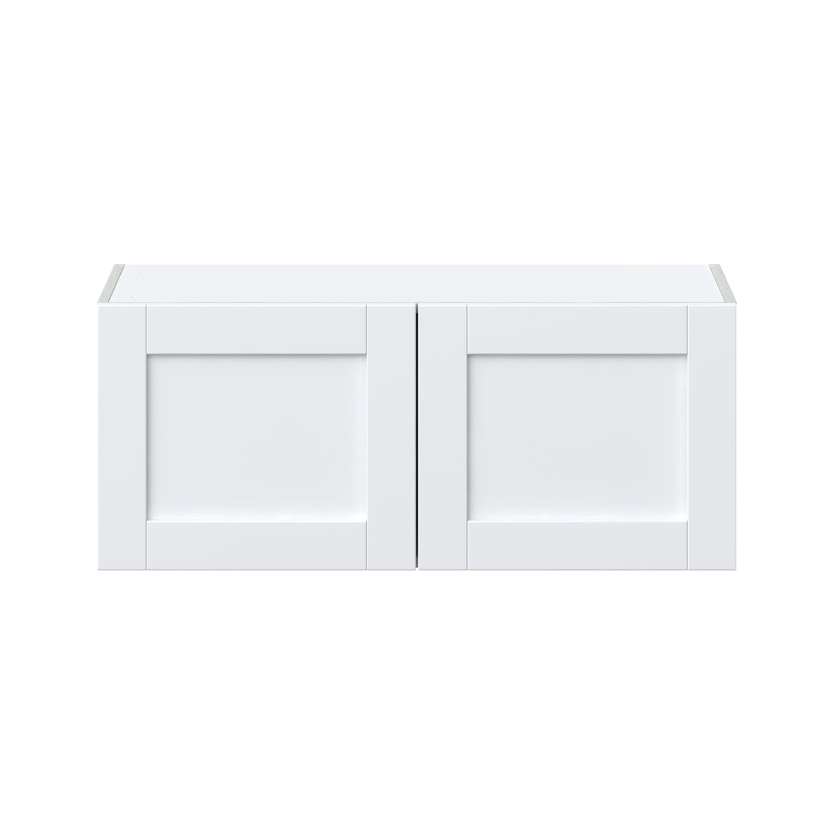 Dahlia Bright White  Shaker Assembled Wall Bridge  Cabinet (36 in. W X 15 in. H X 14 in. D)