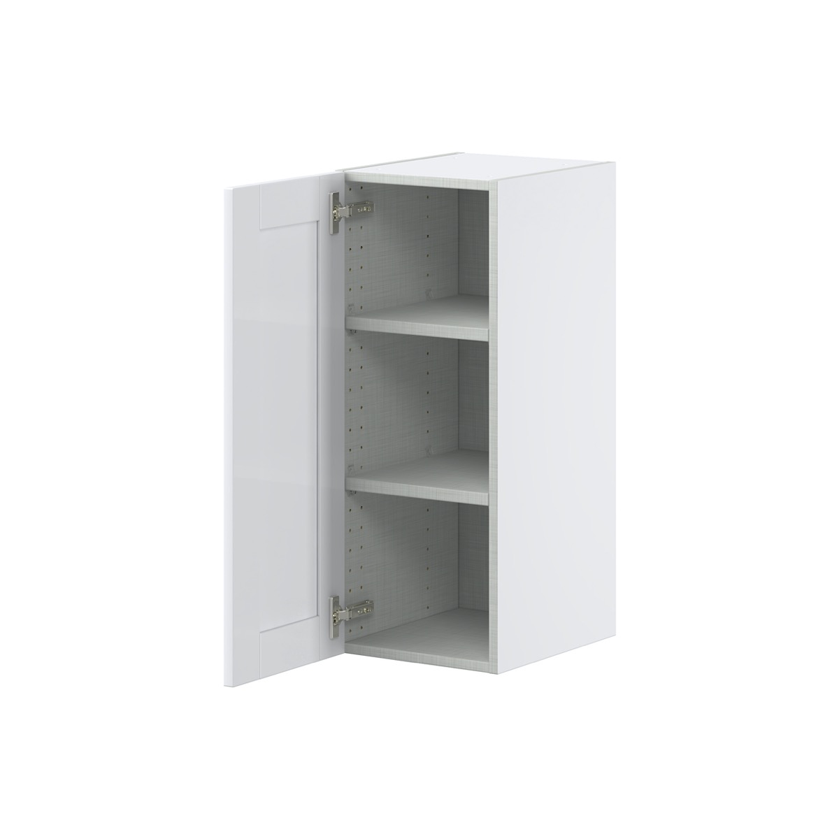 Dahlia Bright White  Shaker Assembled Wall  Cabinet With Full High Door (12 in. W x 30 in. H x 14 in. D)