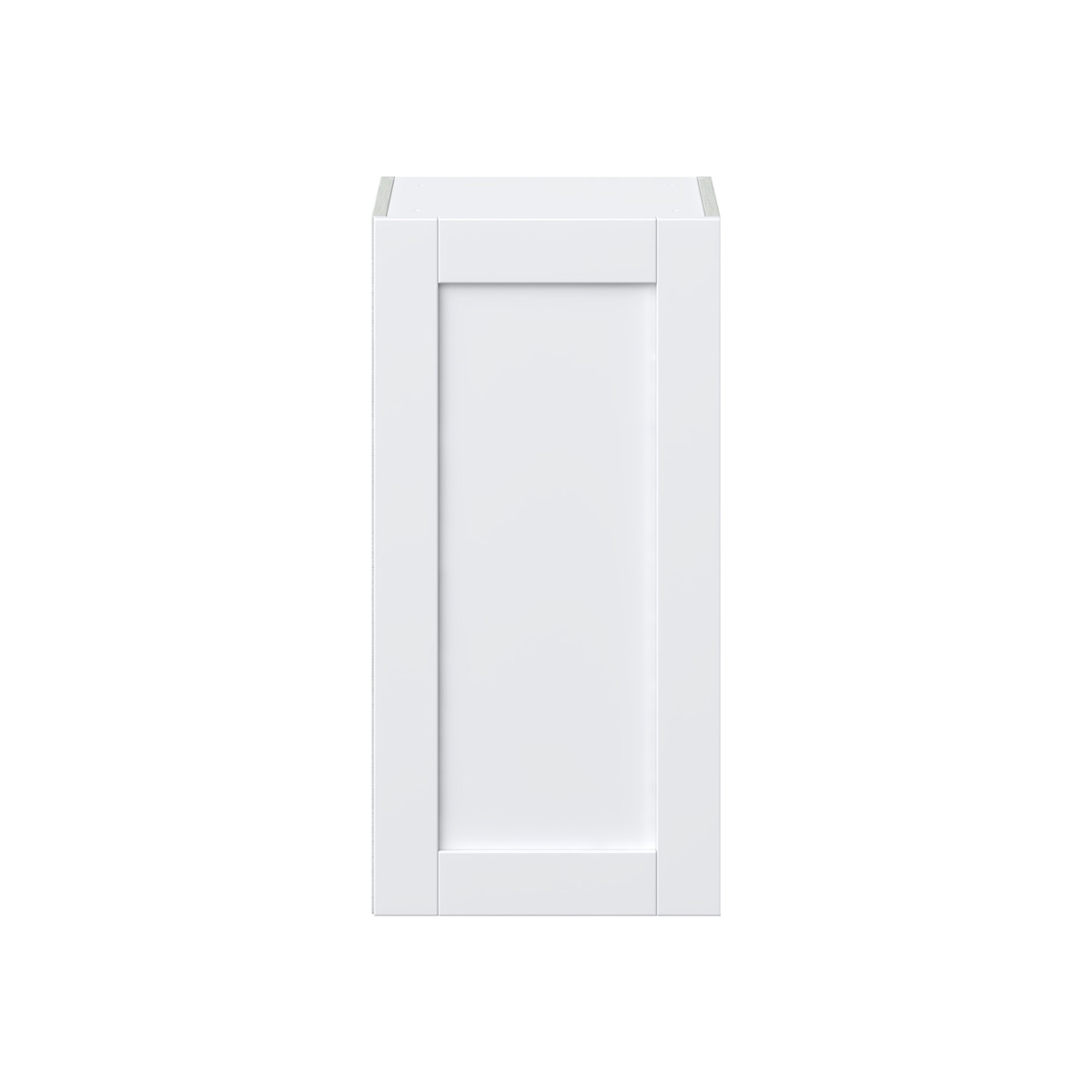 Dahlia Bright White  Shaker Assembled Wall  Cabinet with Full High Door (15 in. W x 30 in. H x 14 in. D)