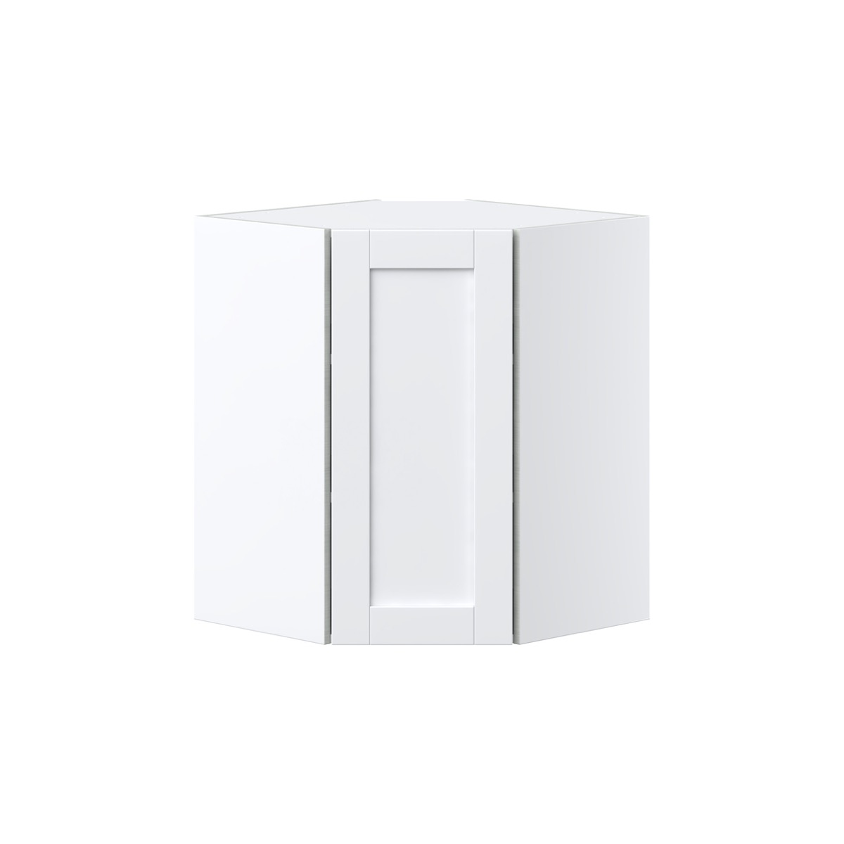 Dahlia Bright White  Shaker Assembled Wall Diagonal Corner Cabinet with a Door (24 in. W x 30 in. H x 24 in. D)