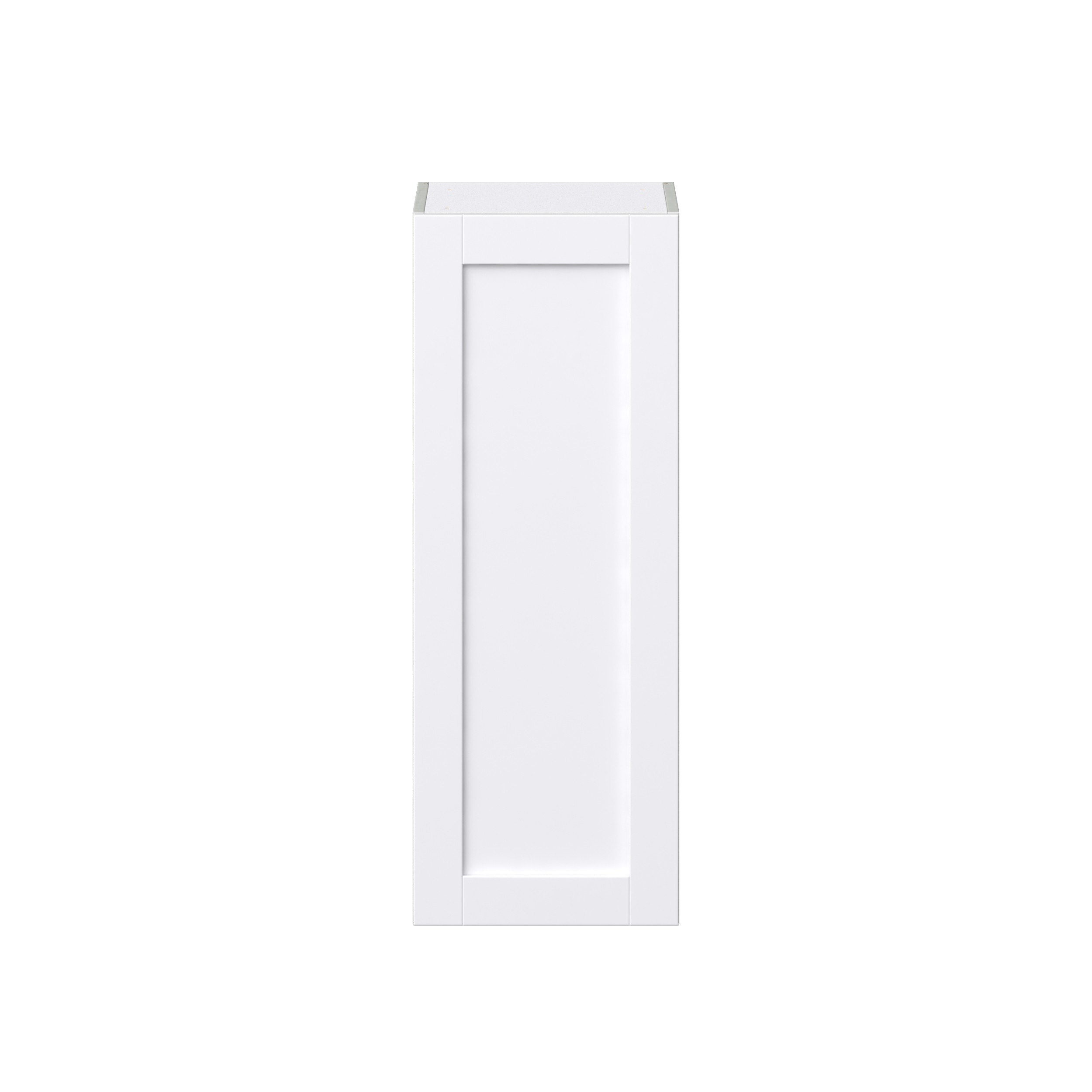 Dahlia Bright White Shaker Assembled Wall Cabinet with Full High Door (15 in. W x 40 in. H x 14 in. D)